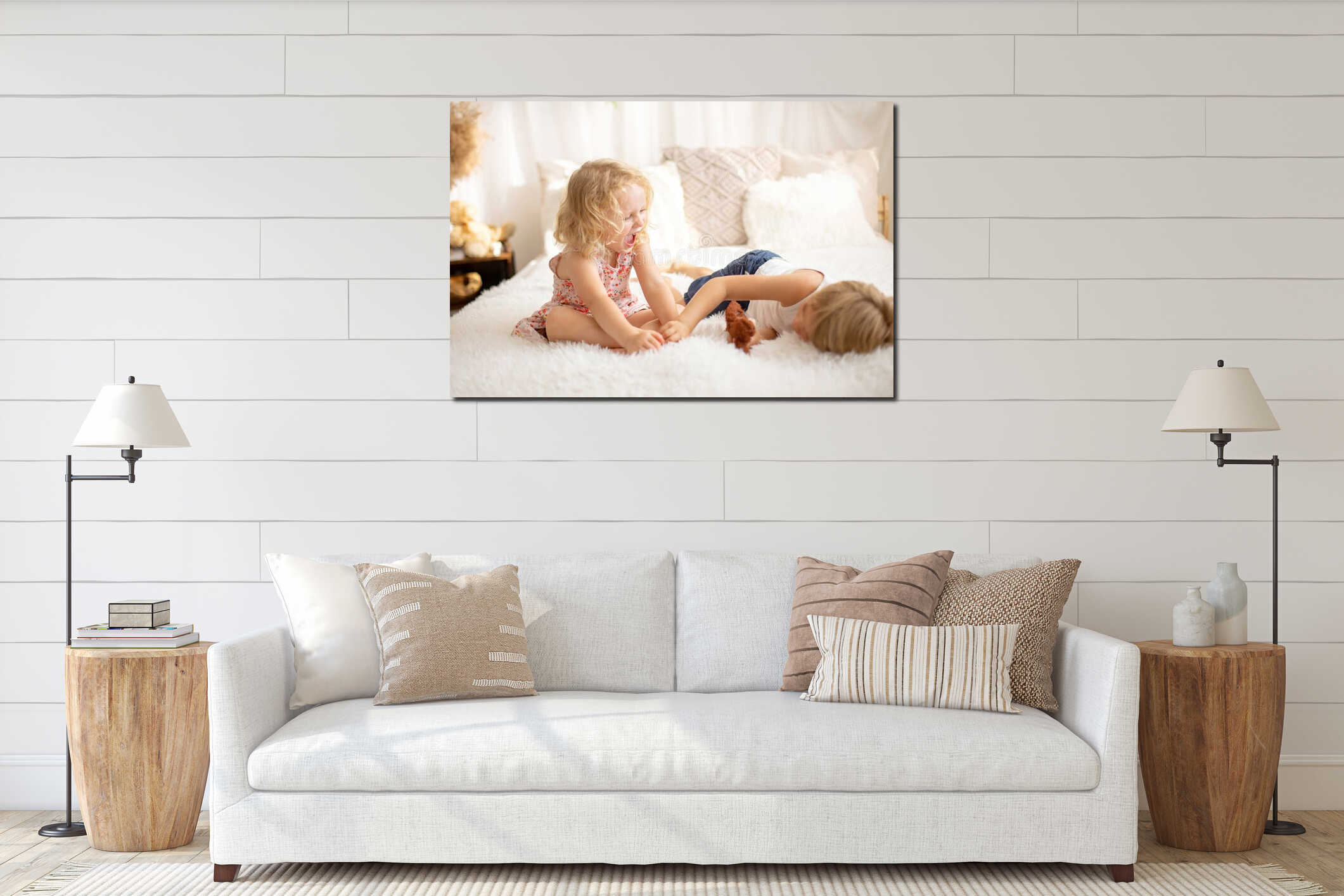 Canvas hanging interior mockup