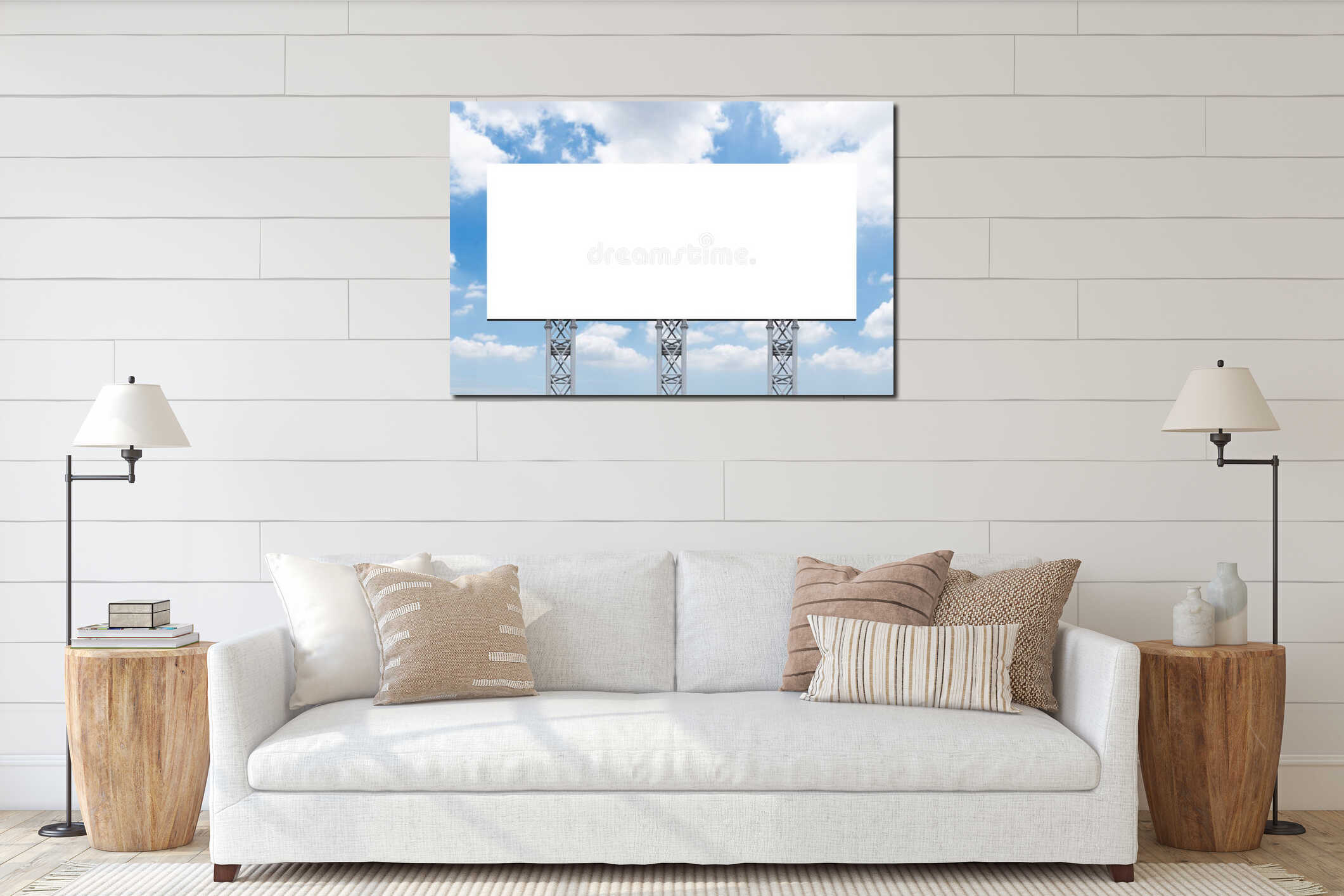 Canvas hanging interior mockup
