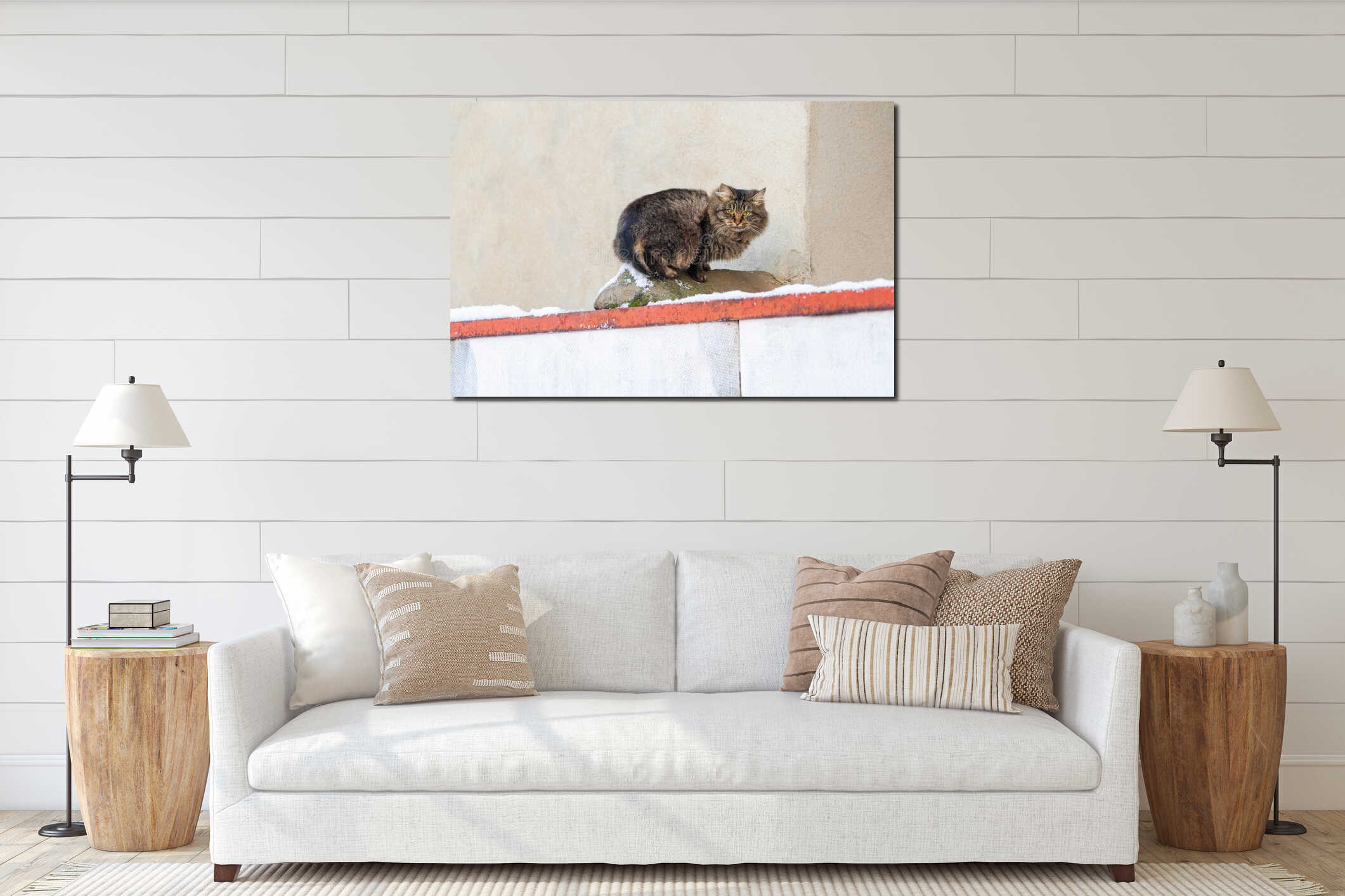 Canvas hanging interior mockup