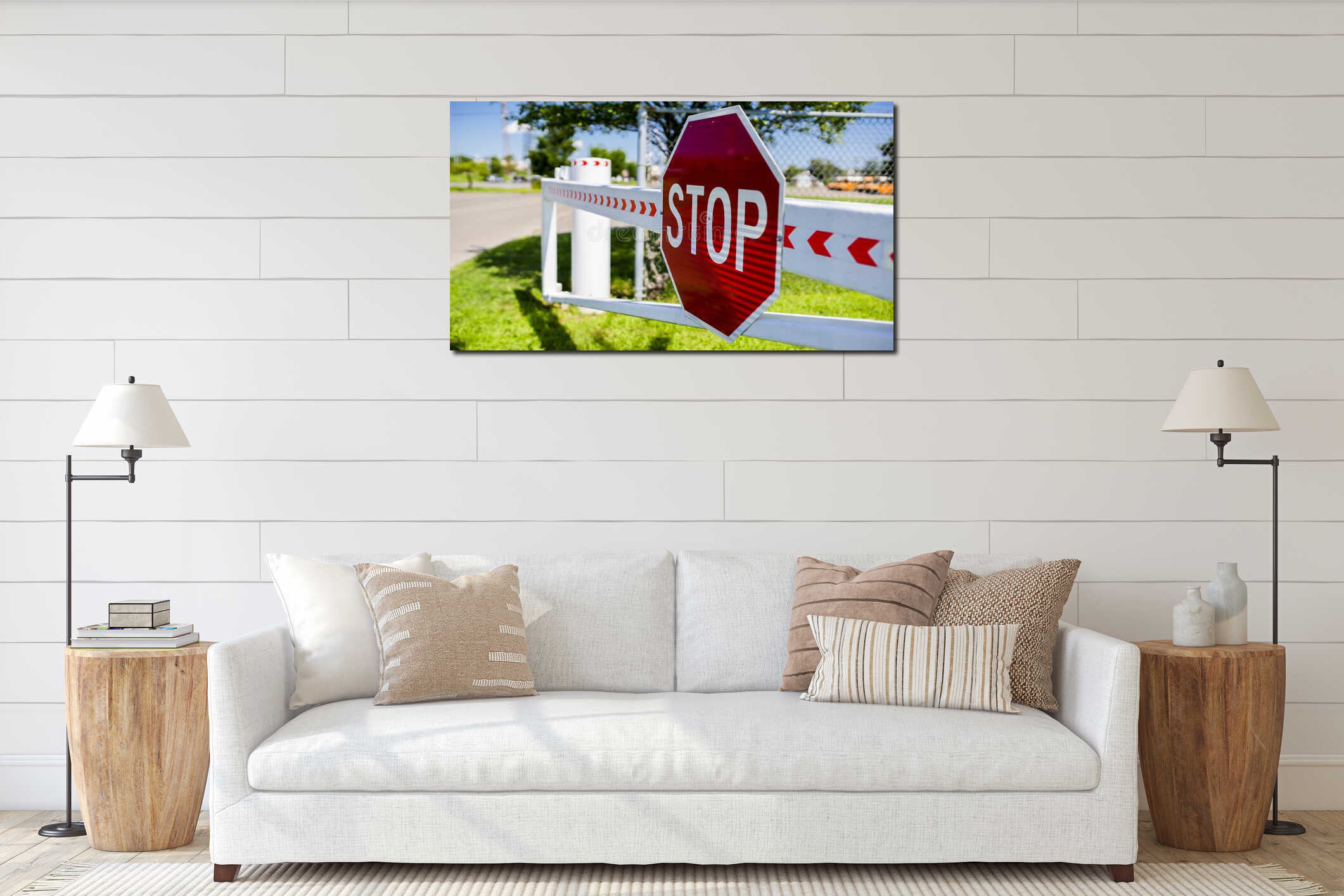 Canvas hanging interior mockup