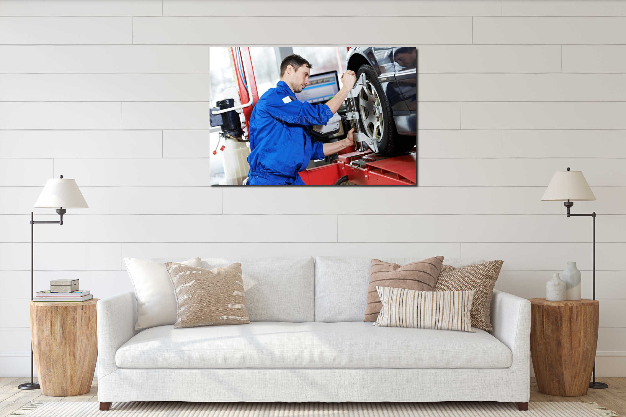 Canvas hanging interior mockup