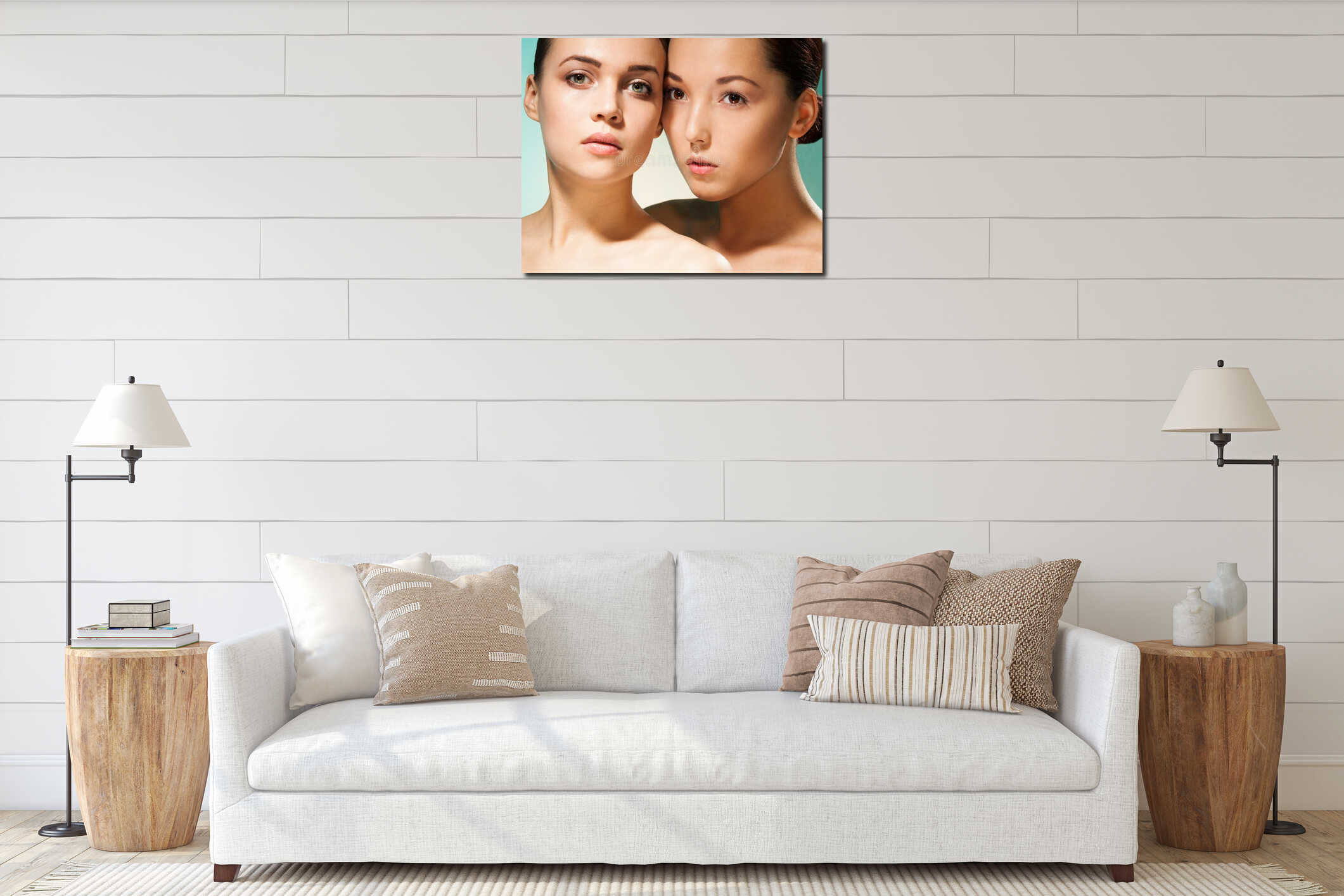 Canvas hanging interior mockup