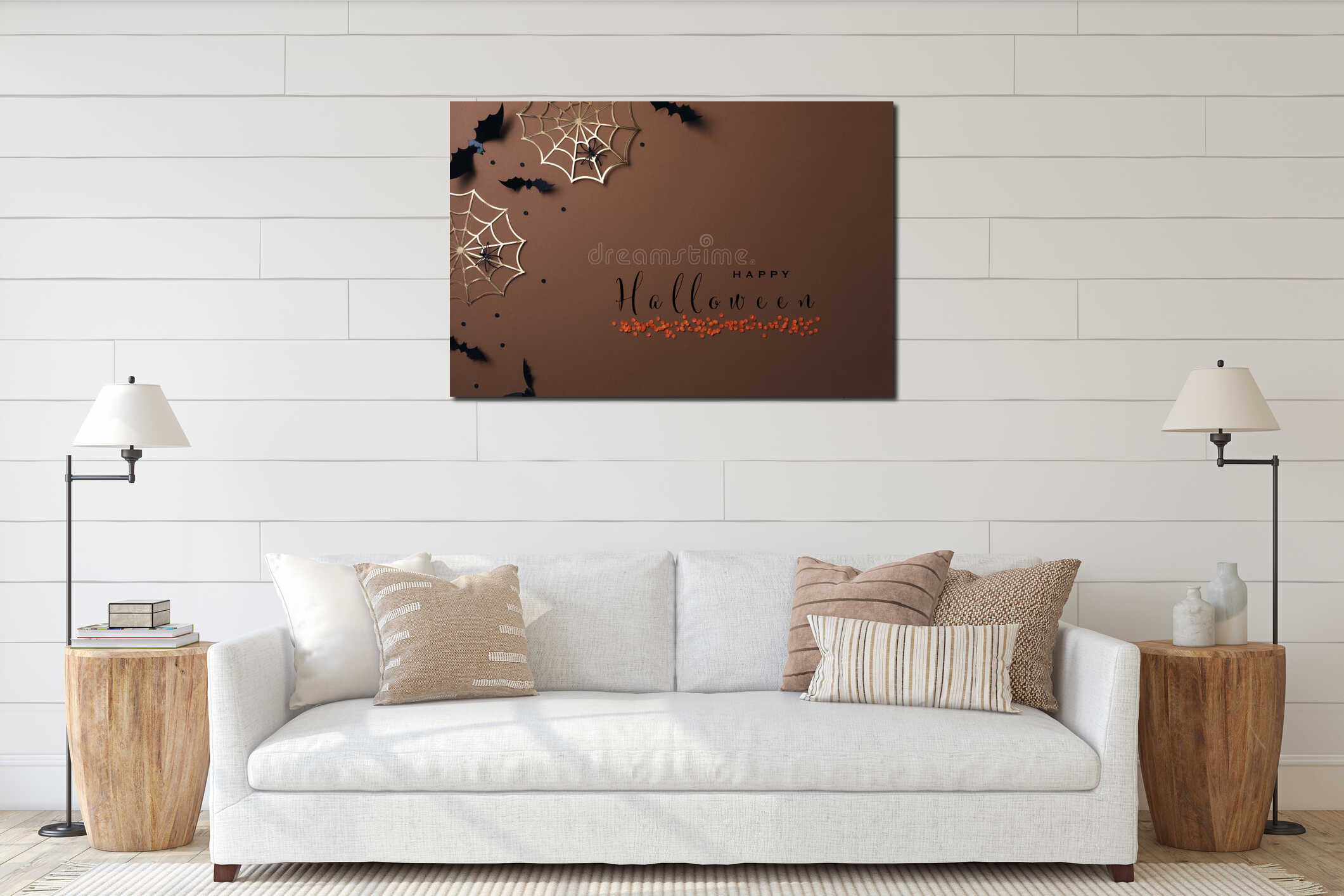 Canvas hanging interior mockup