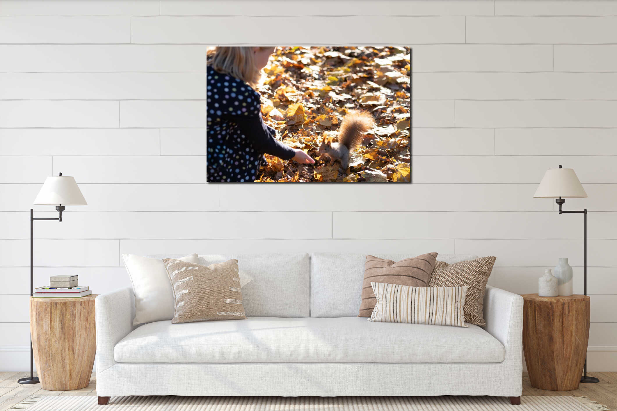 Canvas hanging interior mockup