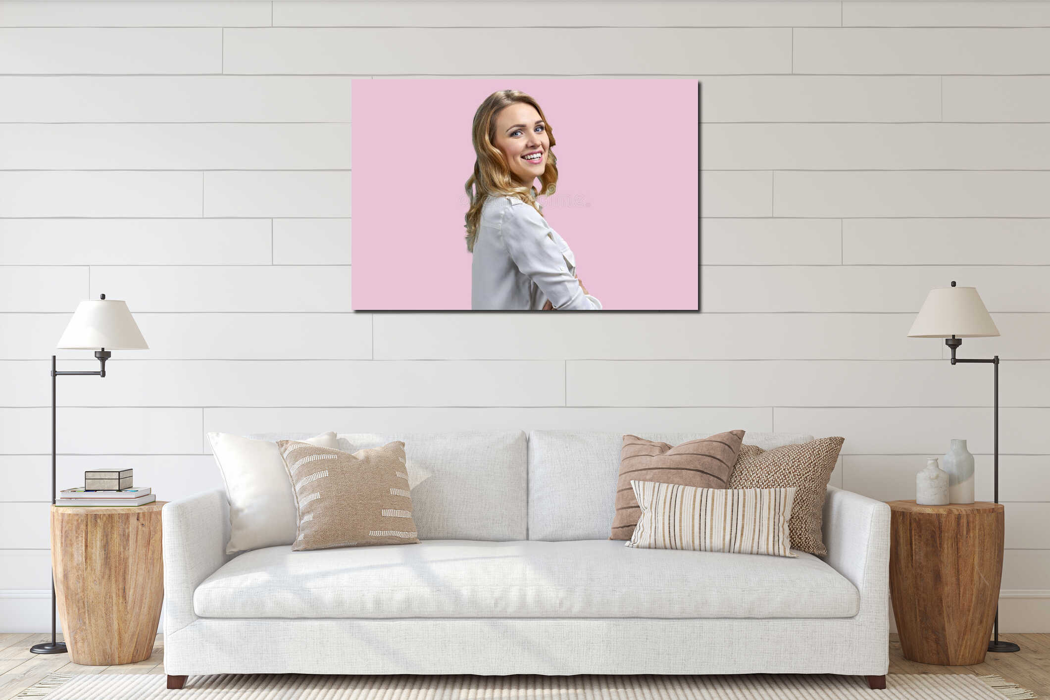 Canvas hanging interior mockup