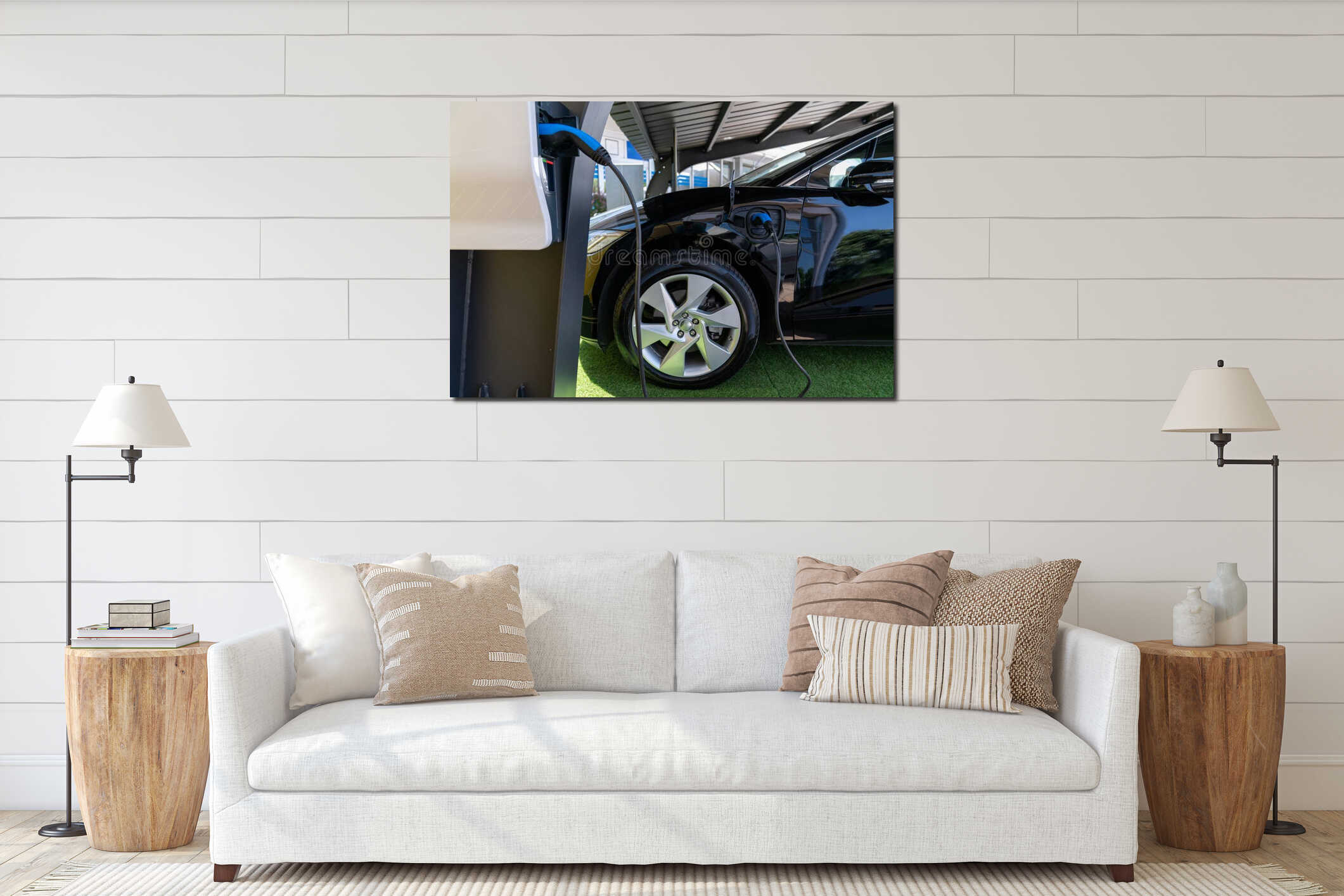Canvas hanging interior mockup