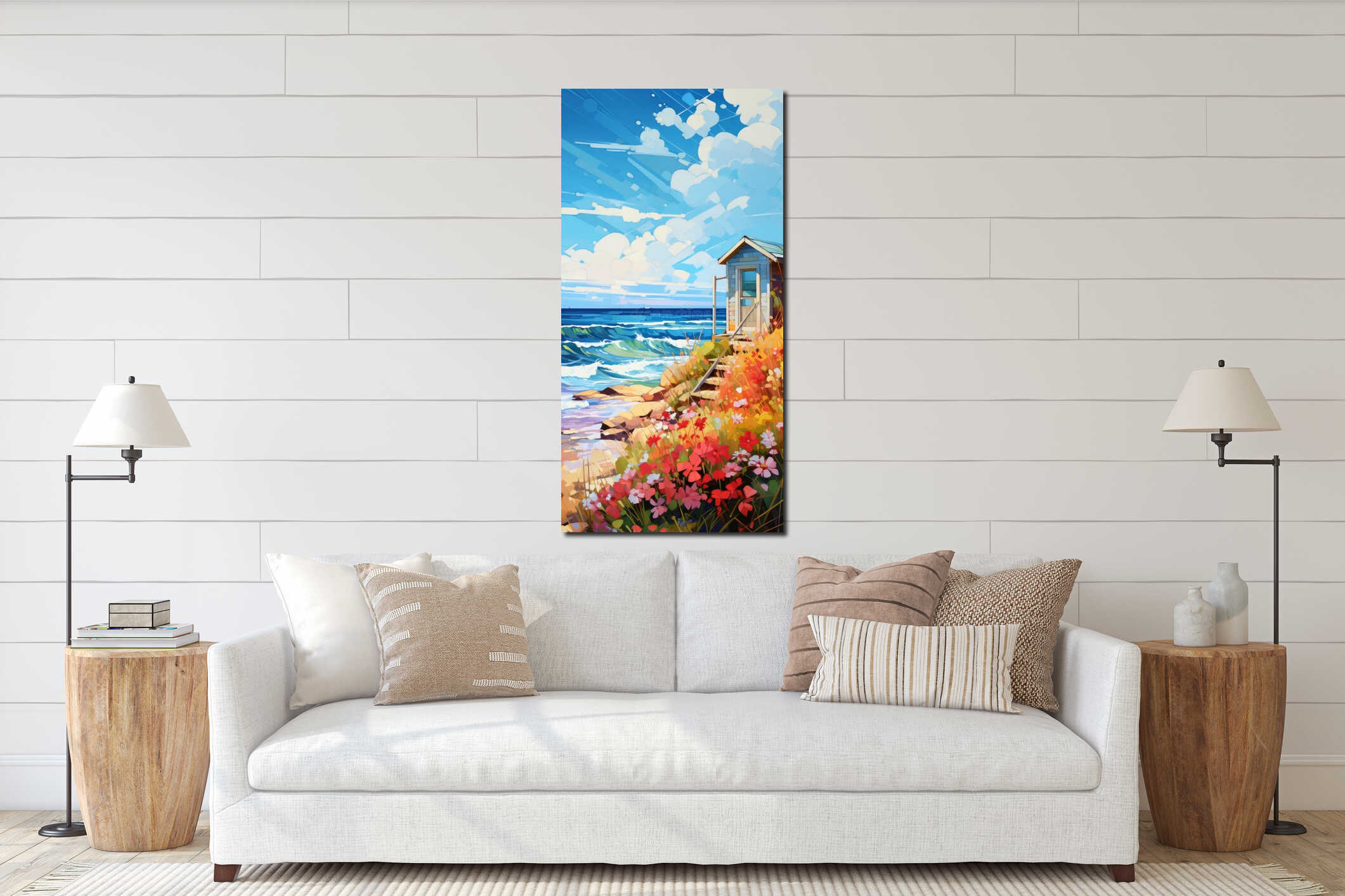 Canvas hanging interior mockup