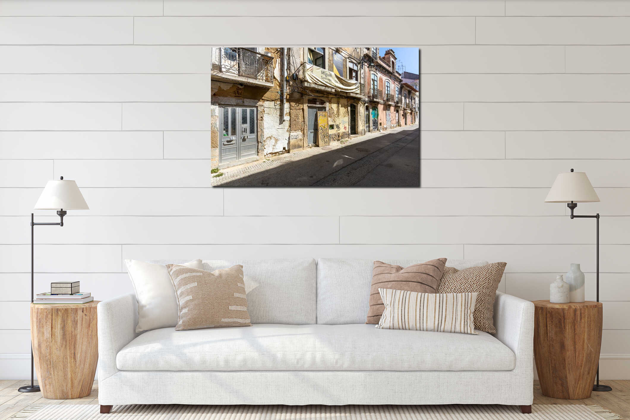 Canvas hanging interior mockup