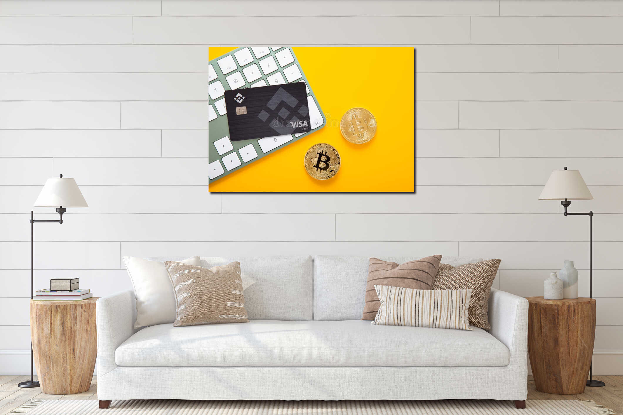 Canvas hanging interior mockup