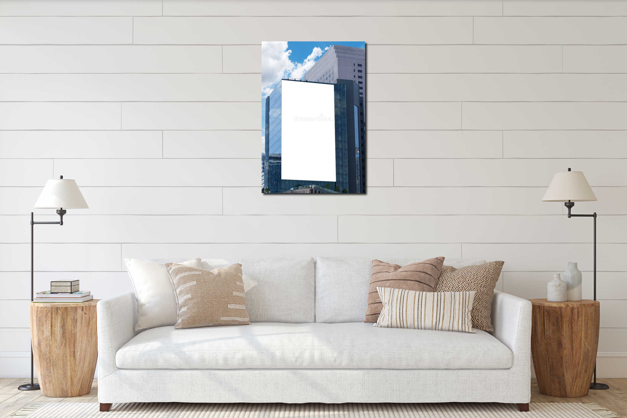 Canvas hanging interior mockup