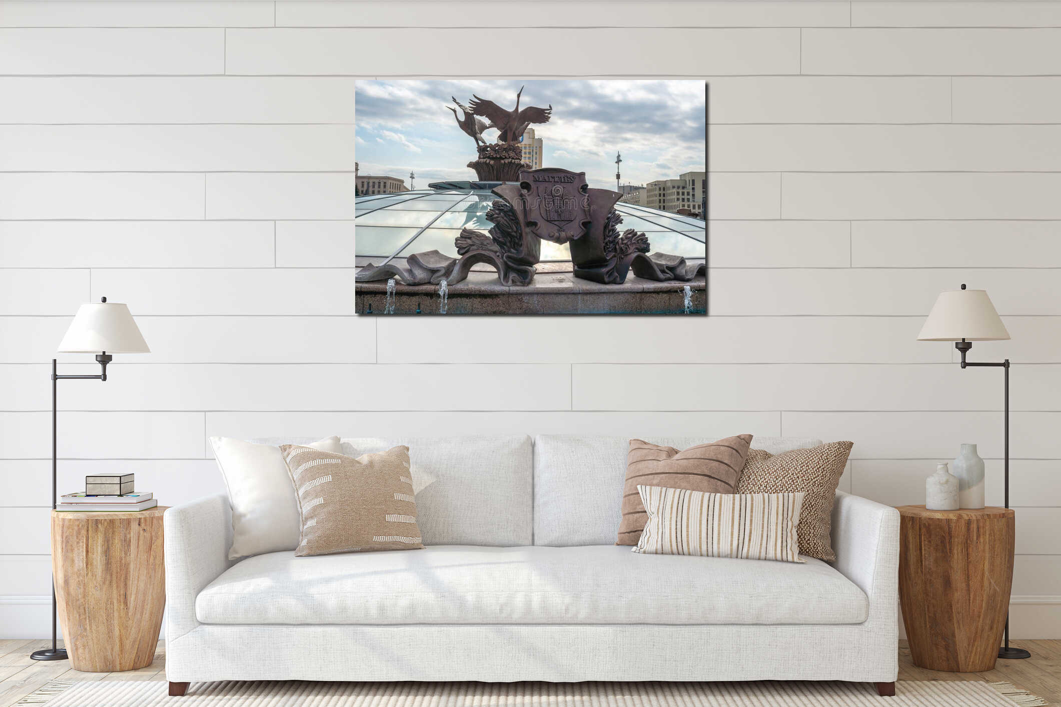 Canvas hanging interior mockup