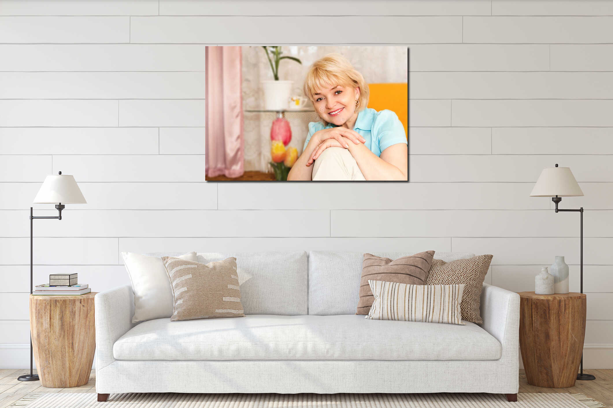 Canvas hanging interior mockup