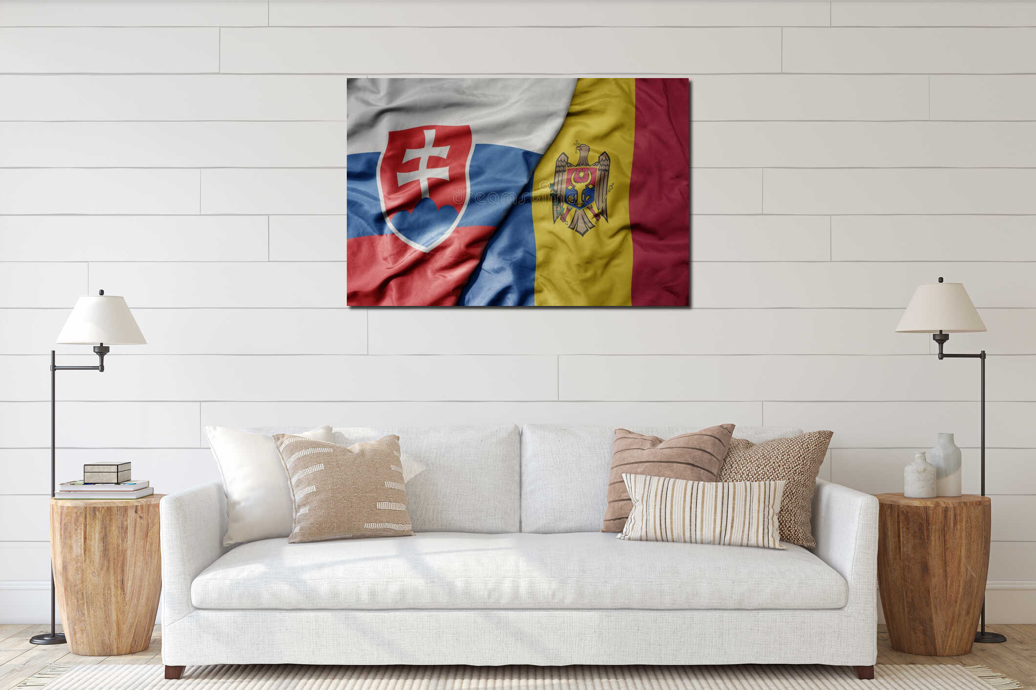 Canvas hanging interior mockup