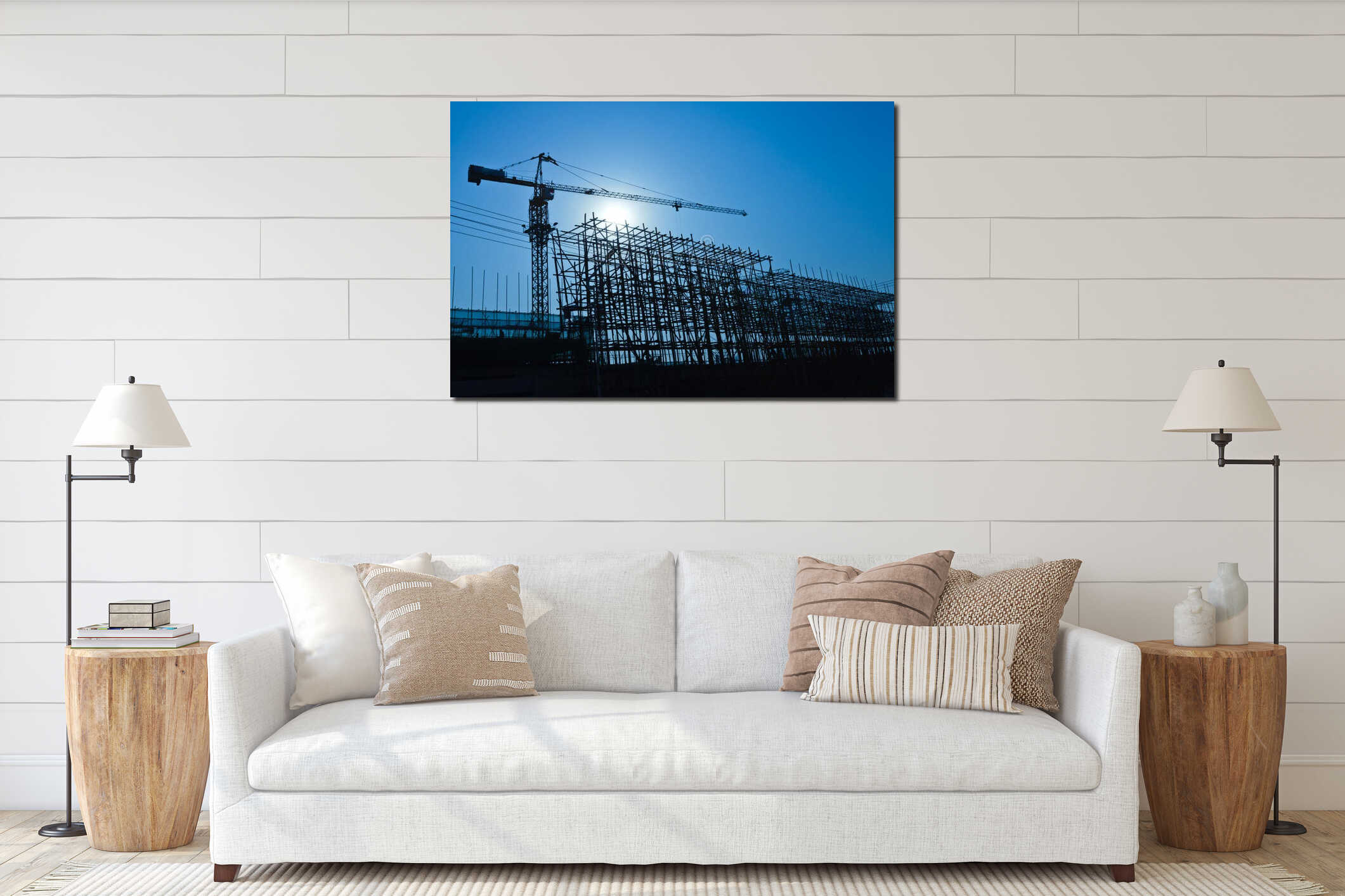 Canvas hanging interior mockup