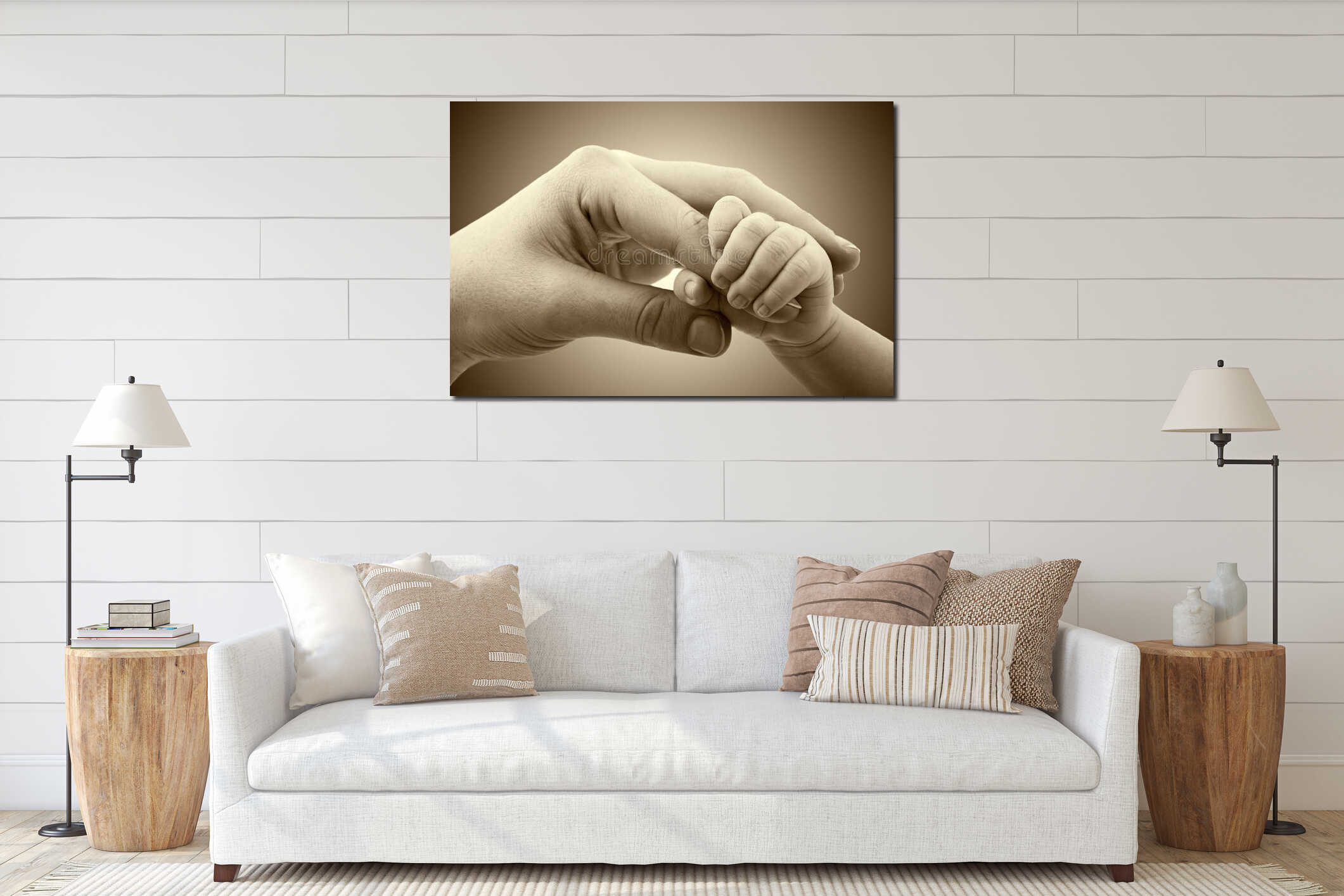 Canvas hanging interior mockup