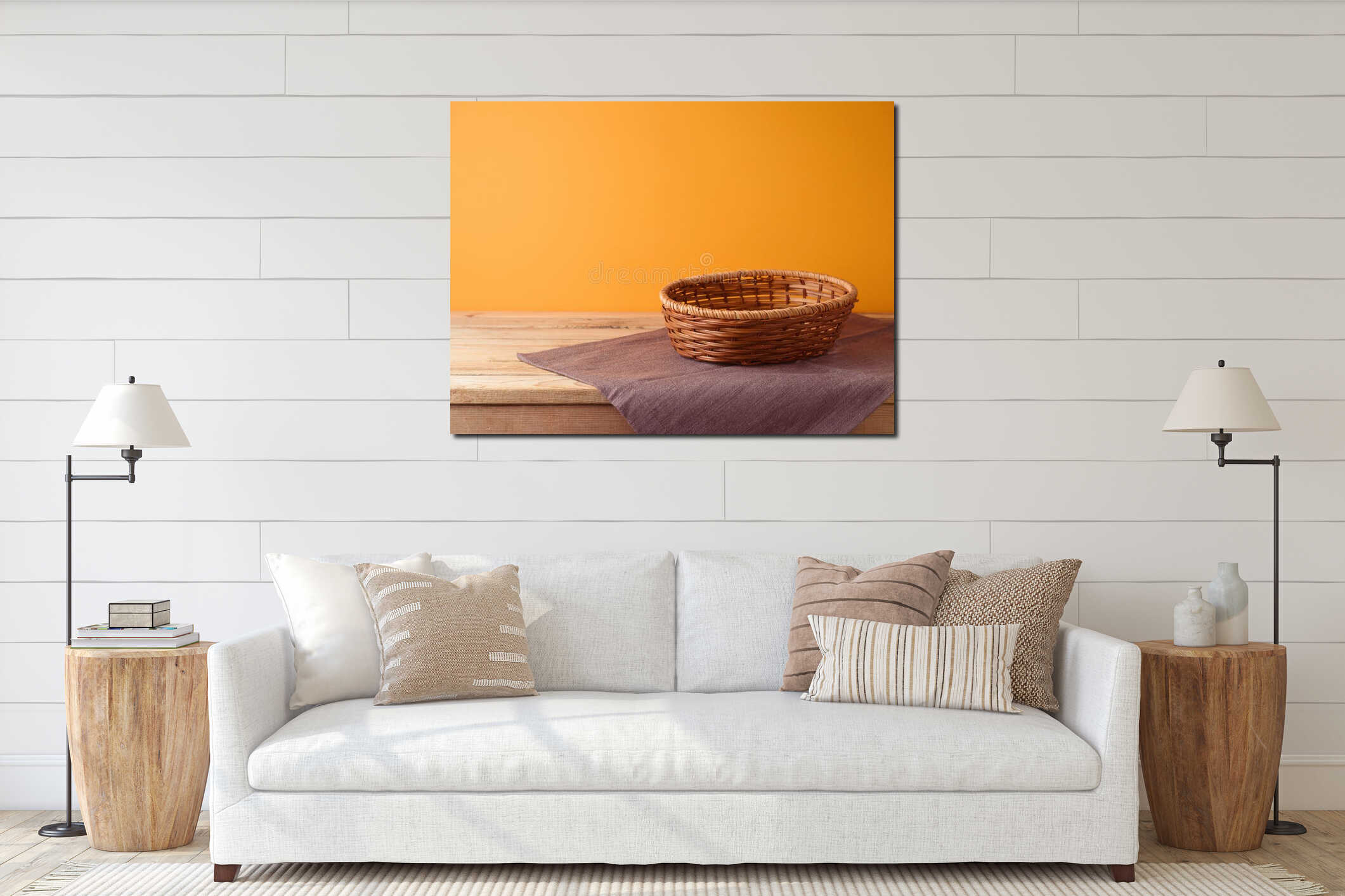 Canvas hanging interior mockup