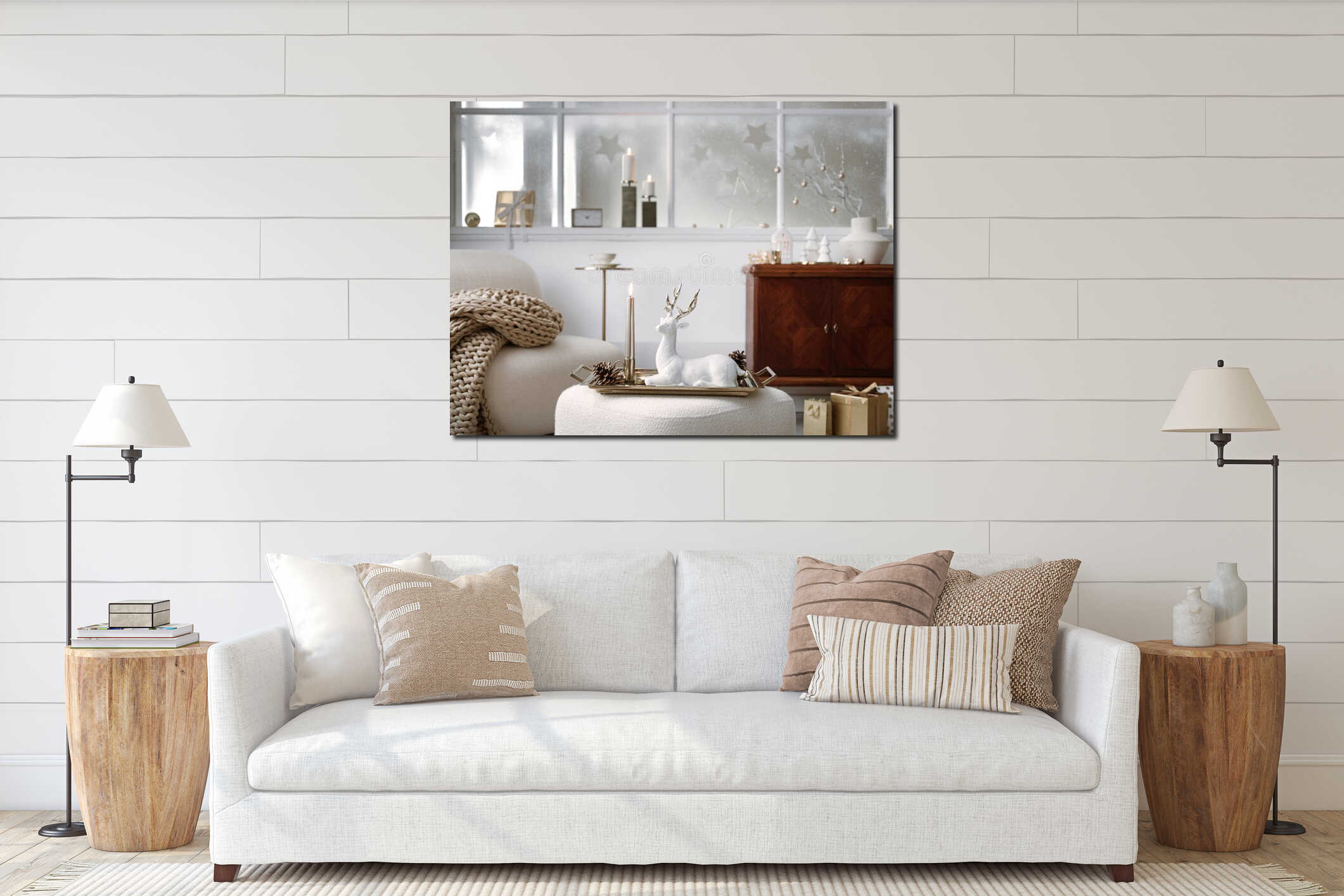 Canvas hanging interior mockup