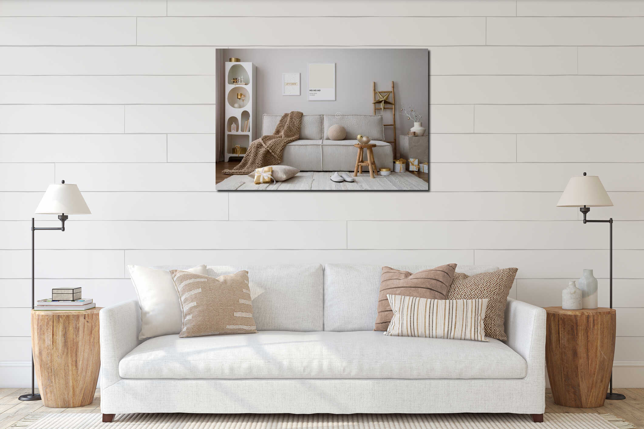 Canvas hanging interior mockup