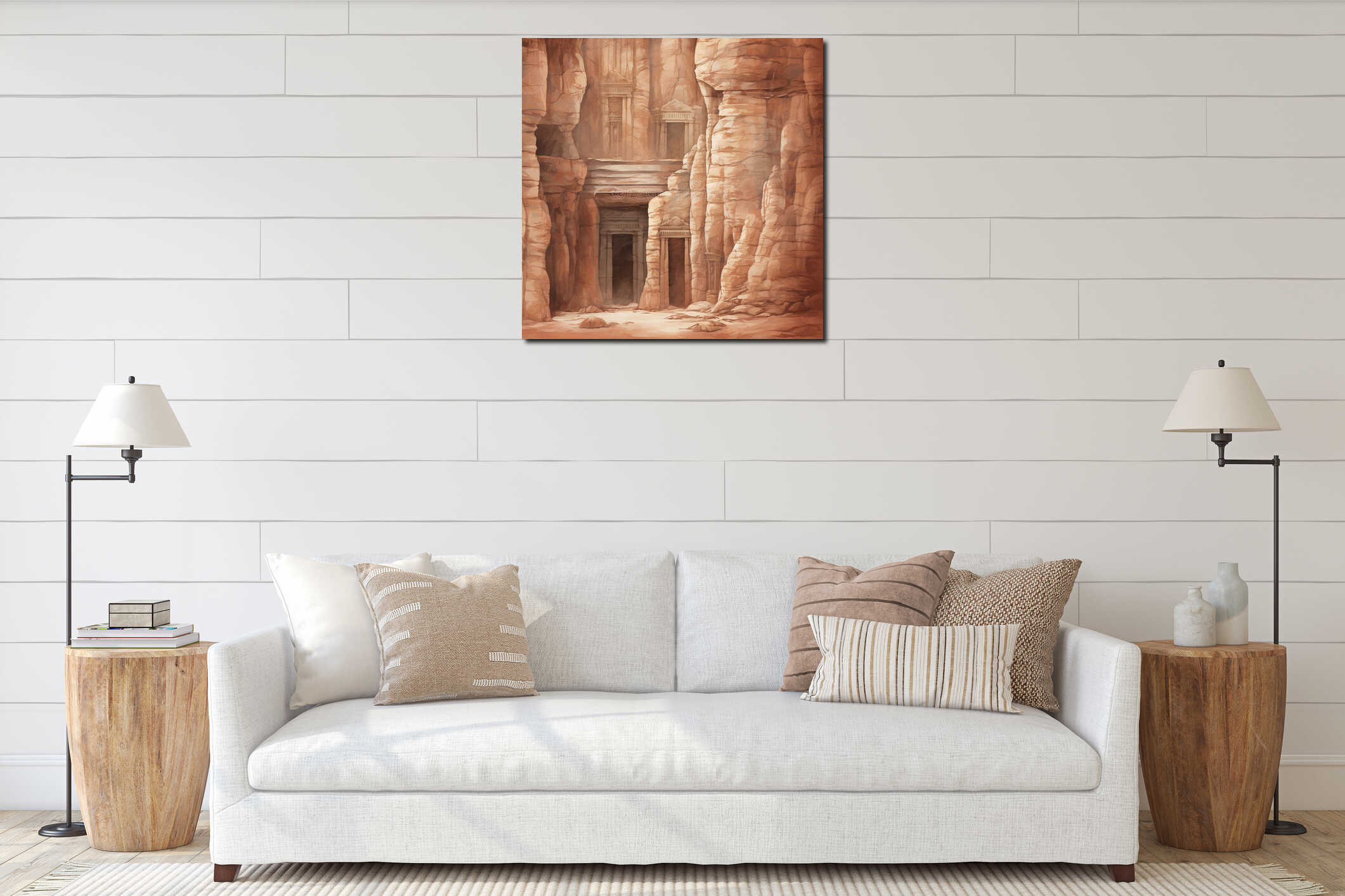 Canvas hanging interior mockup