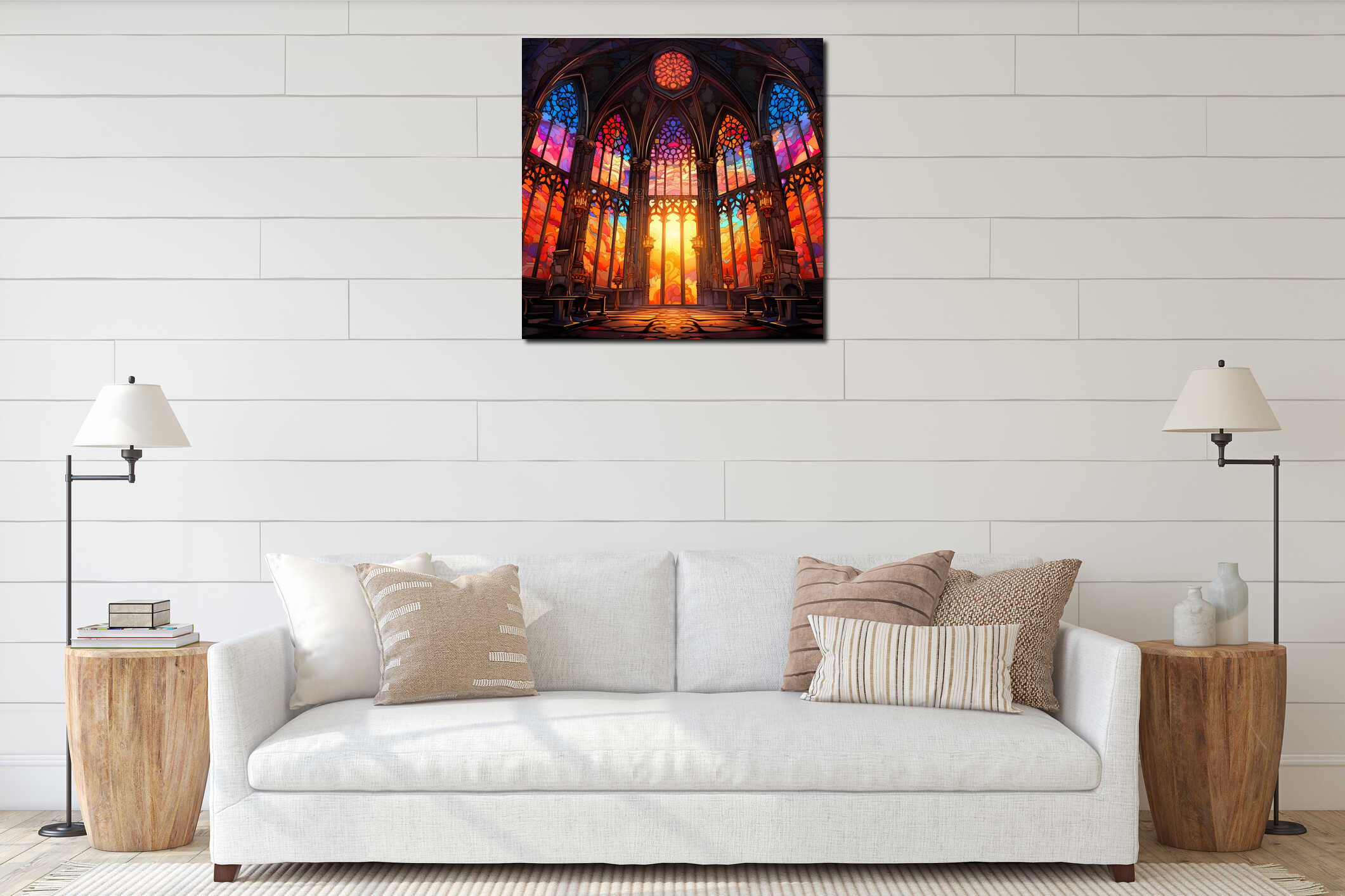 Canvas hanging interior mockup