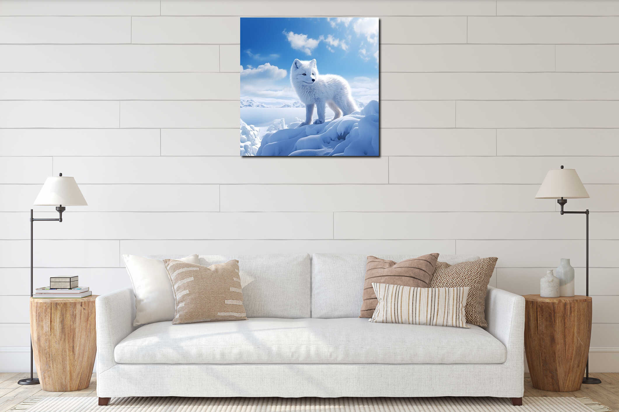 Canvas hanging interior mockup