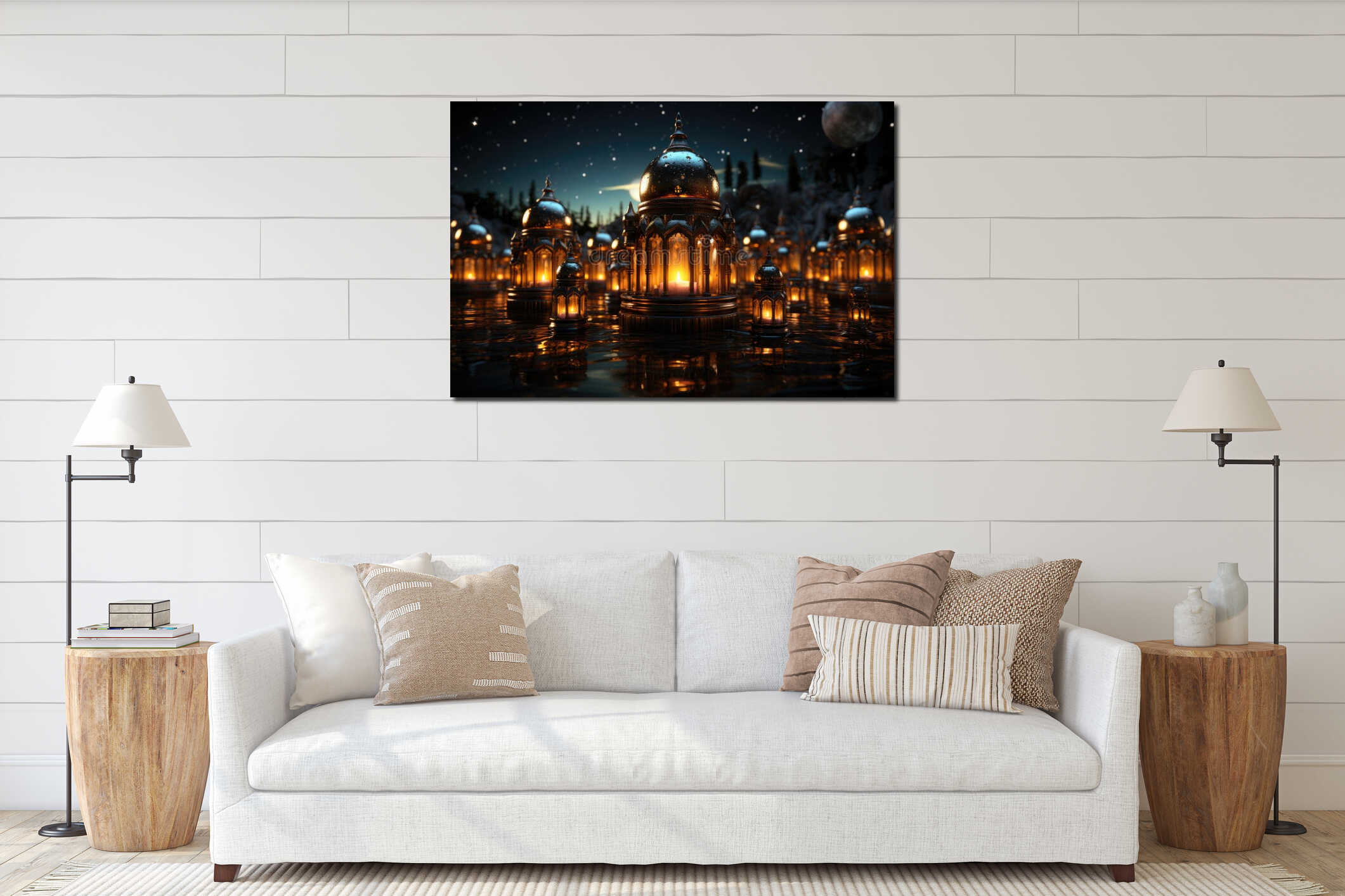 Canvas hanging interior mockup