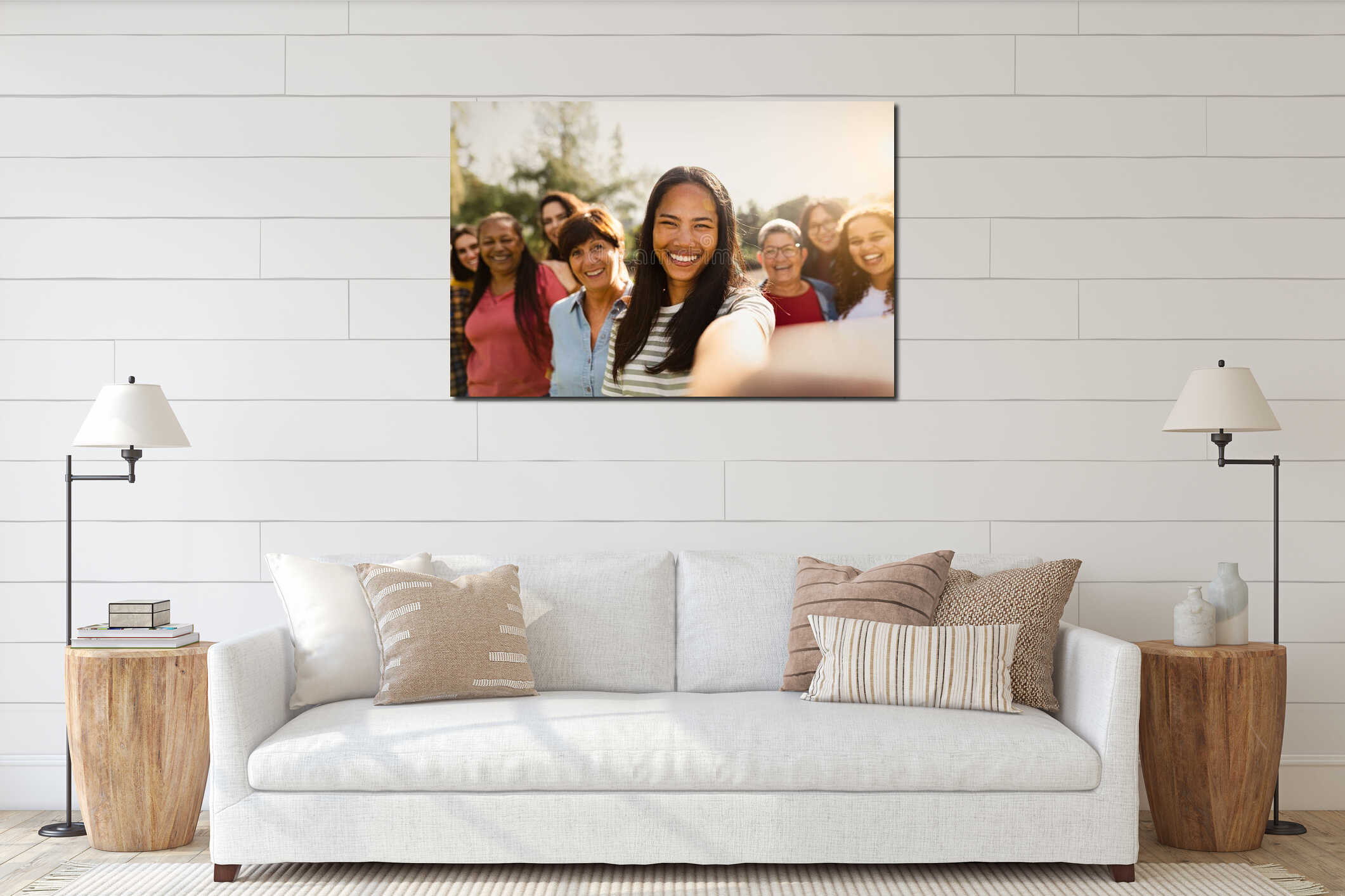 Canvas hanging interior mockup