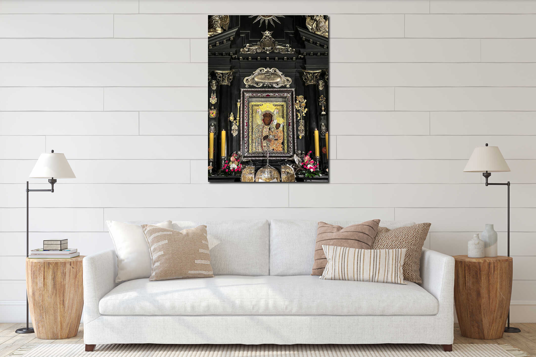 Canvas hanging interior mockup