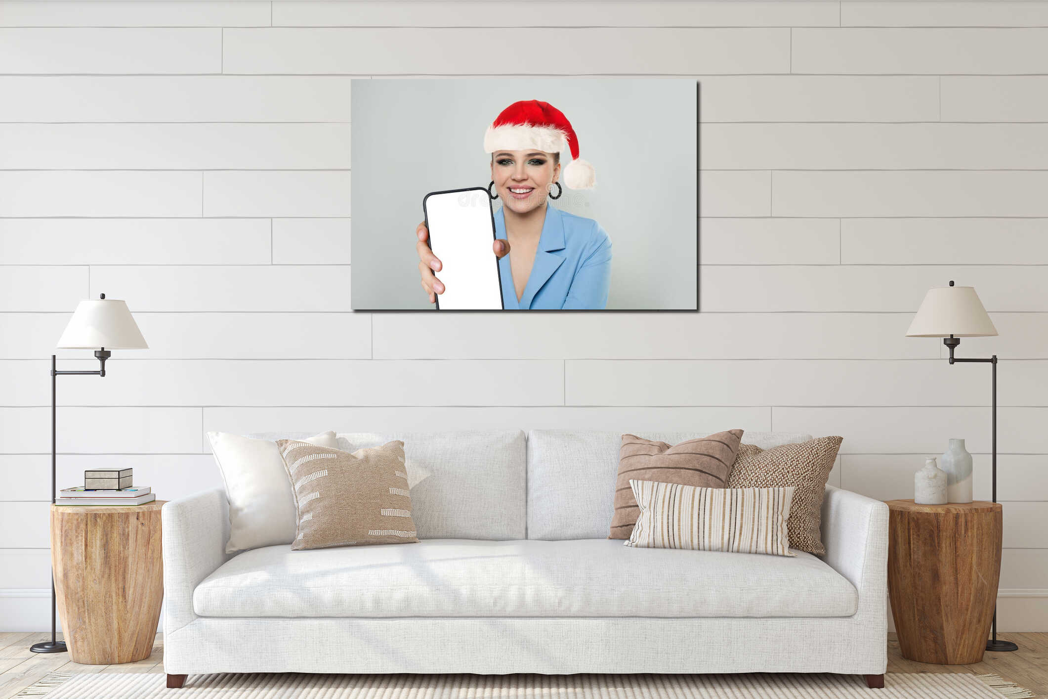 Canvas hanging interior mockup