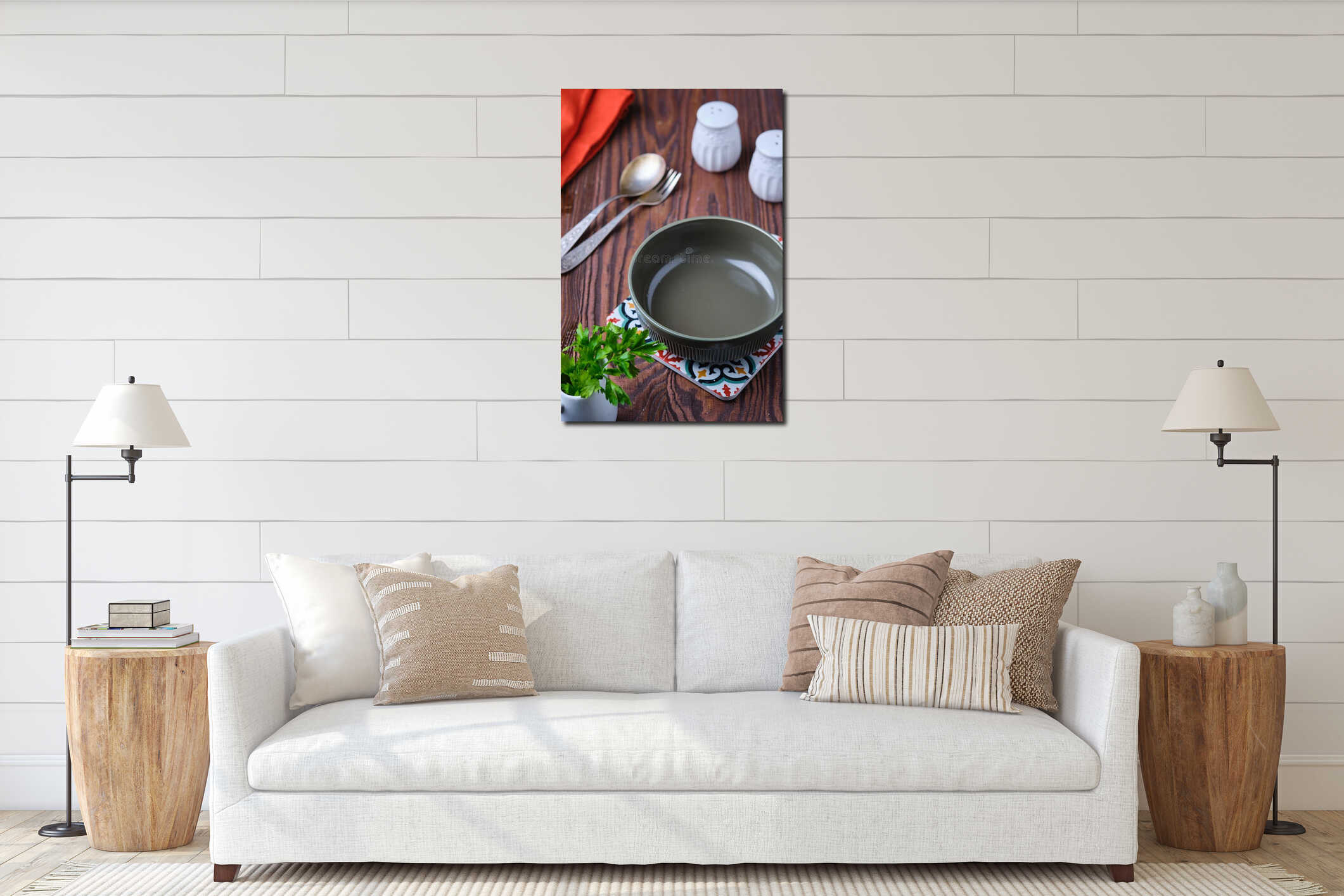Canvas hanging interior mockup