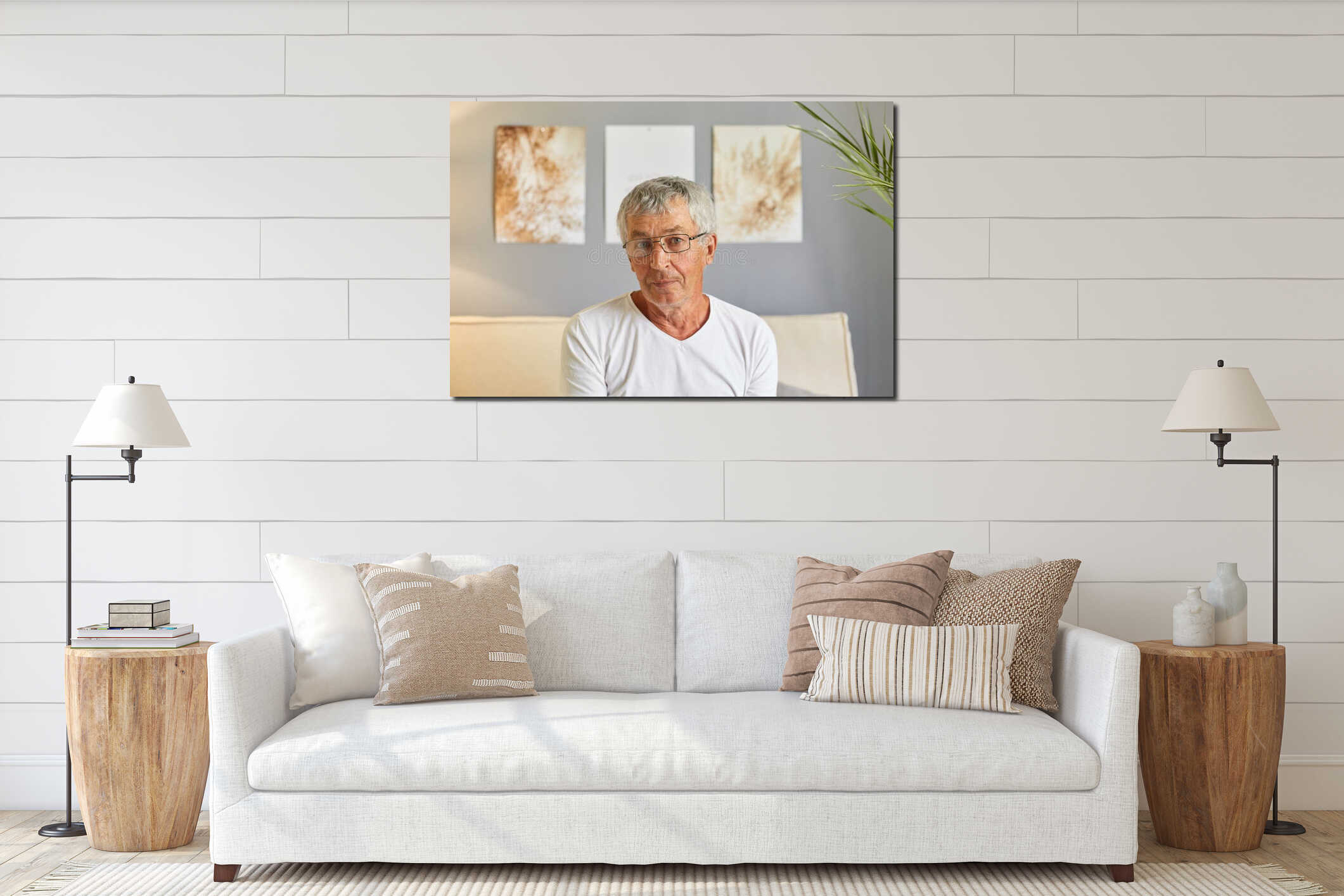 Canvas hanging interior mockup