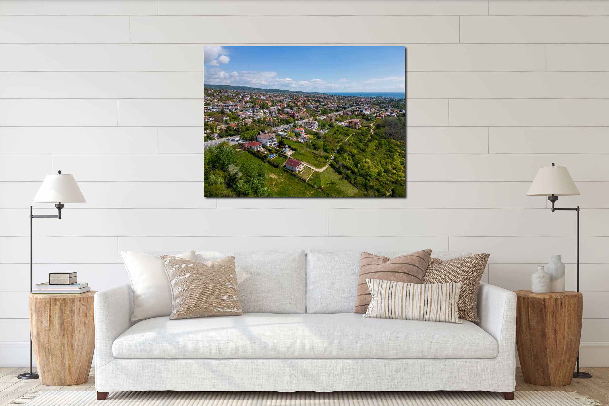 Canvas hanging interior mockup