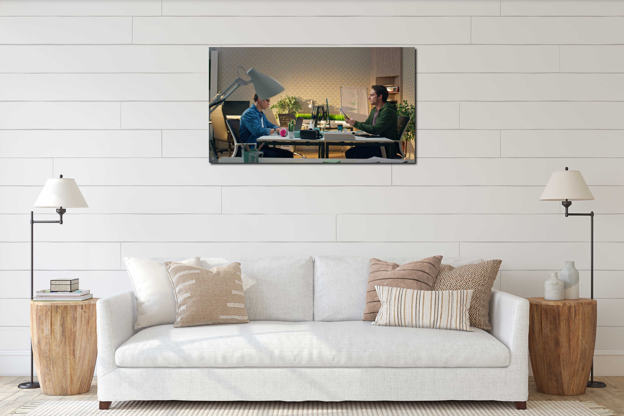 Canvas hanging interior mockup