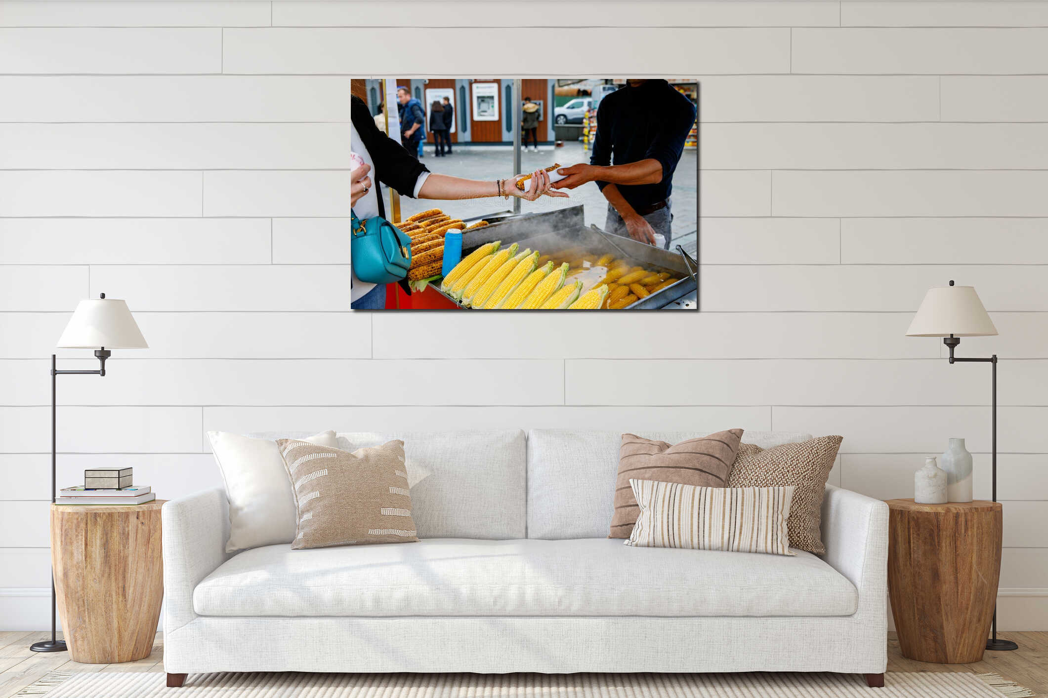 Canvas hanging interior mockup