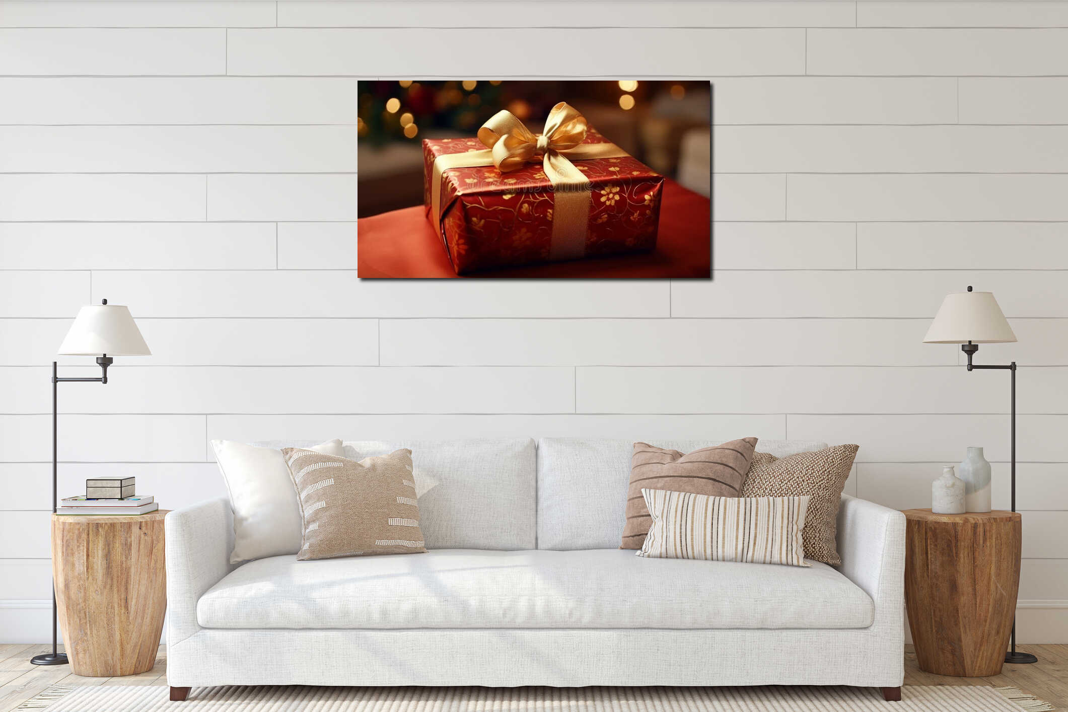 Canvas hanging interior mockup