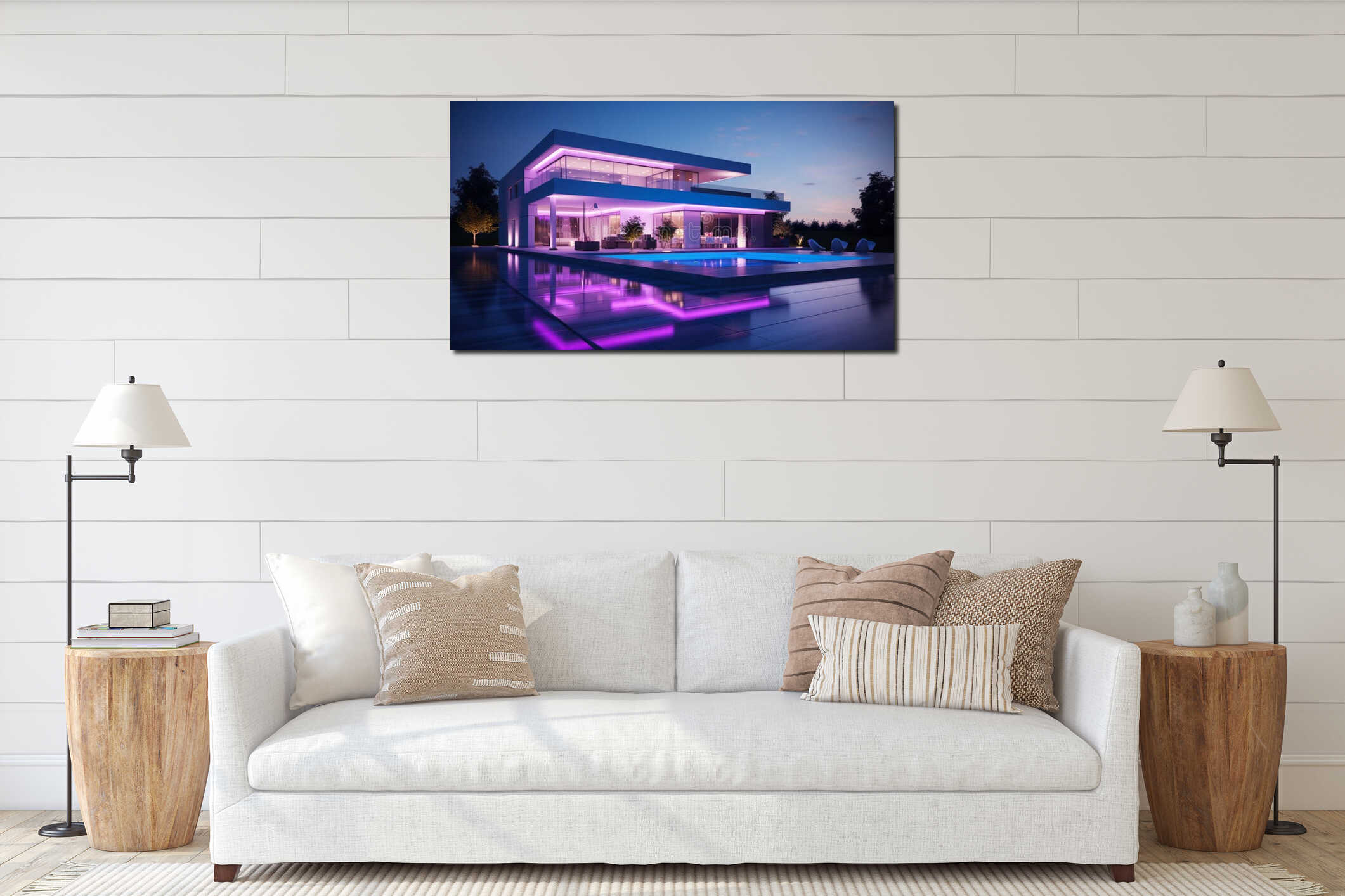 Canvas hanging interior mockup