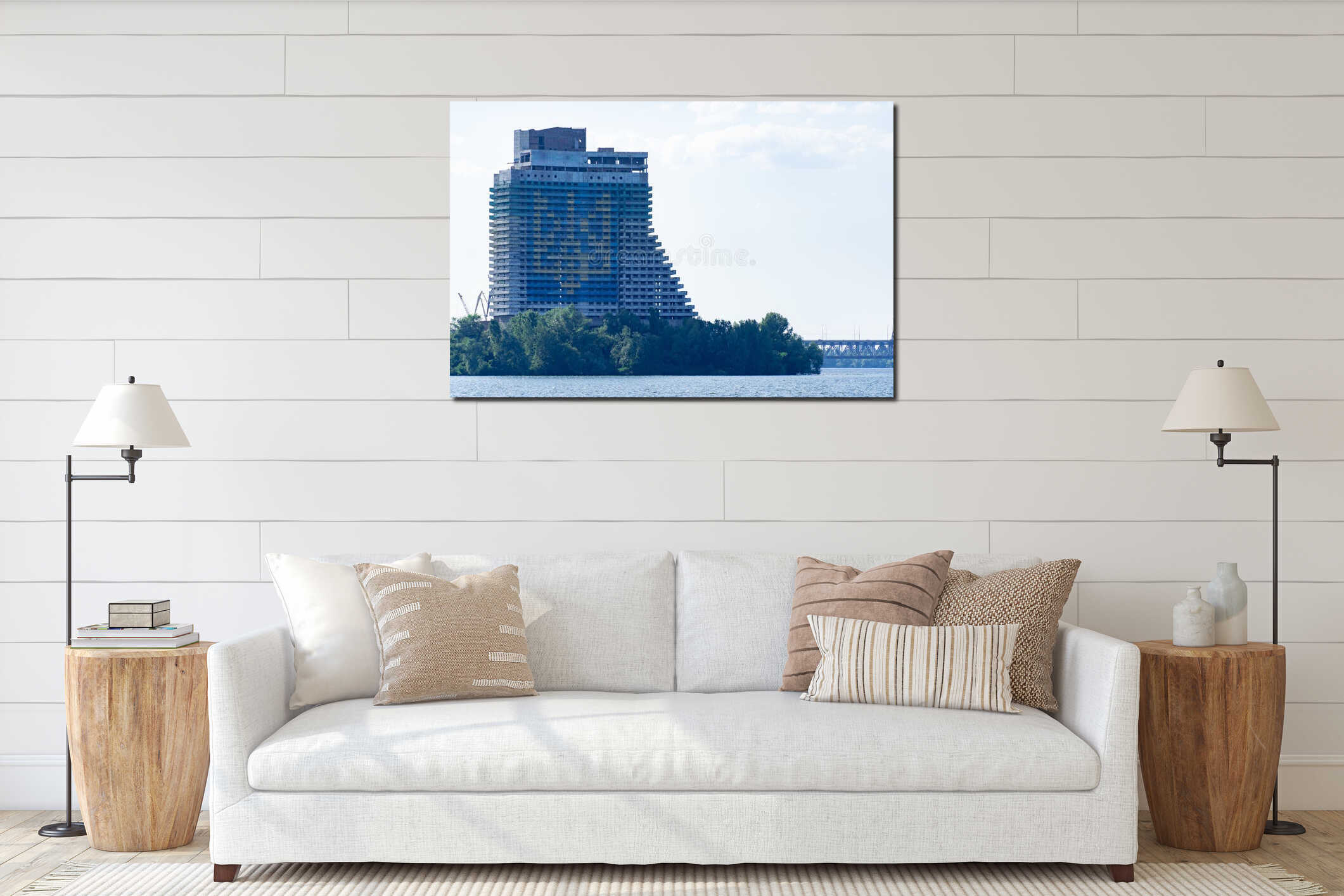 Canvas hanging interior mockup