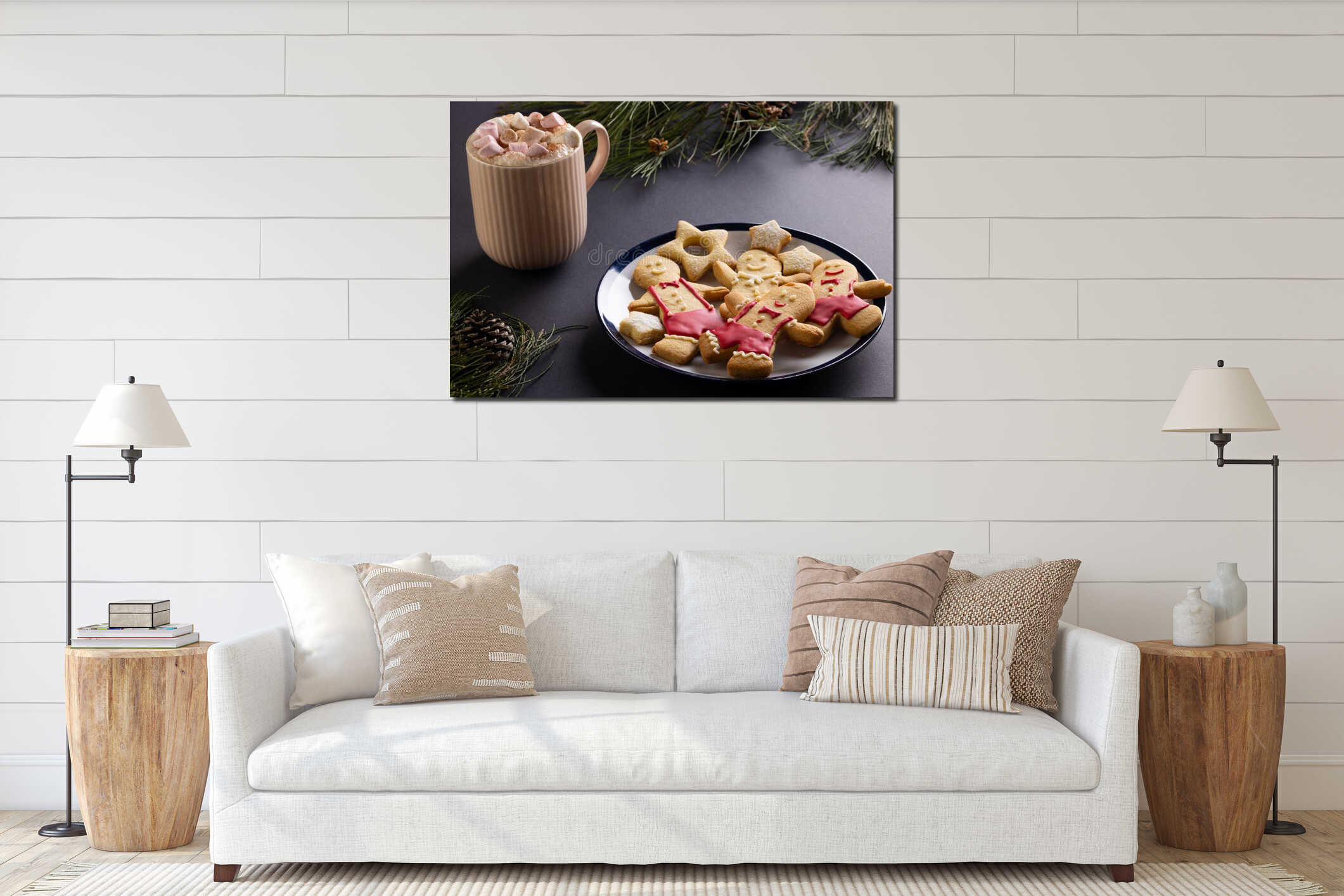Canvas hanging interior mockup