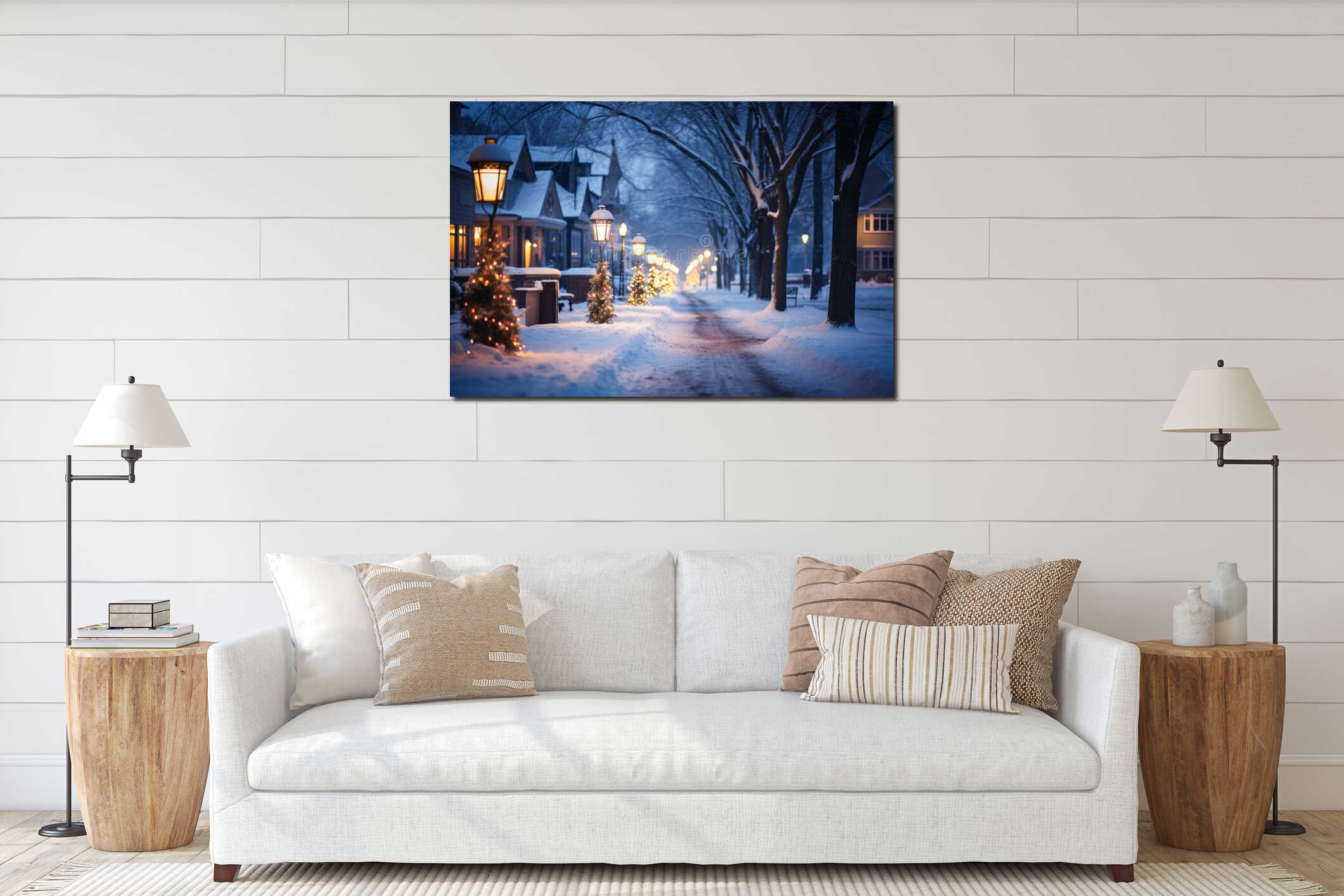 Canvas hanging interior mockup