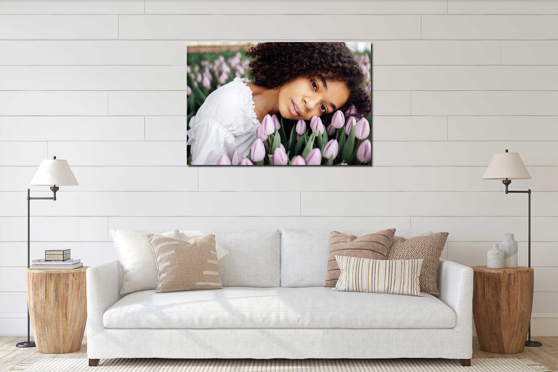 Canvas hanging interior mockup
