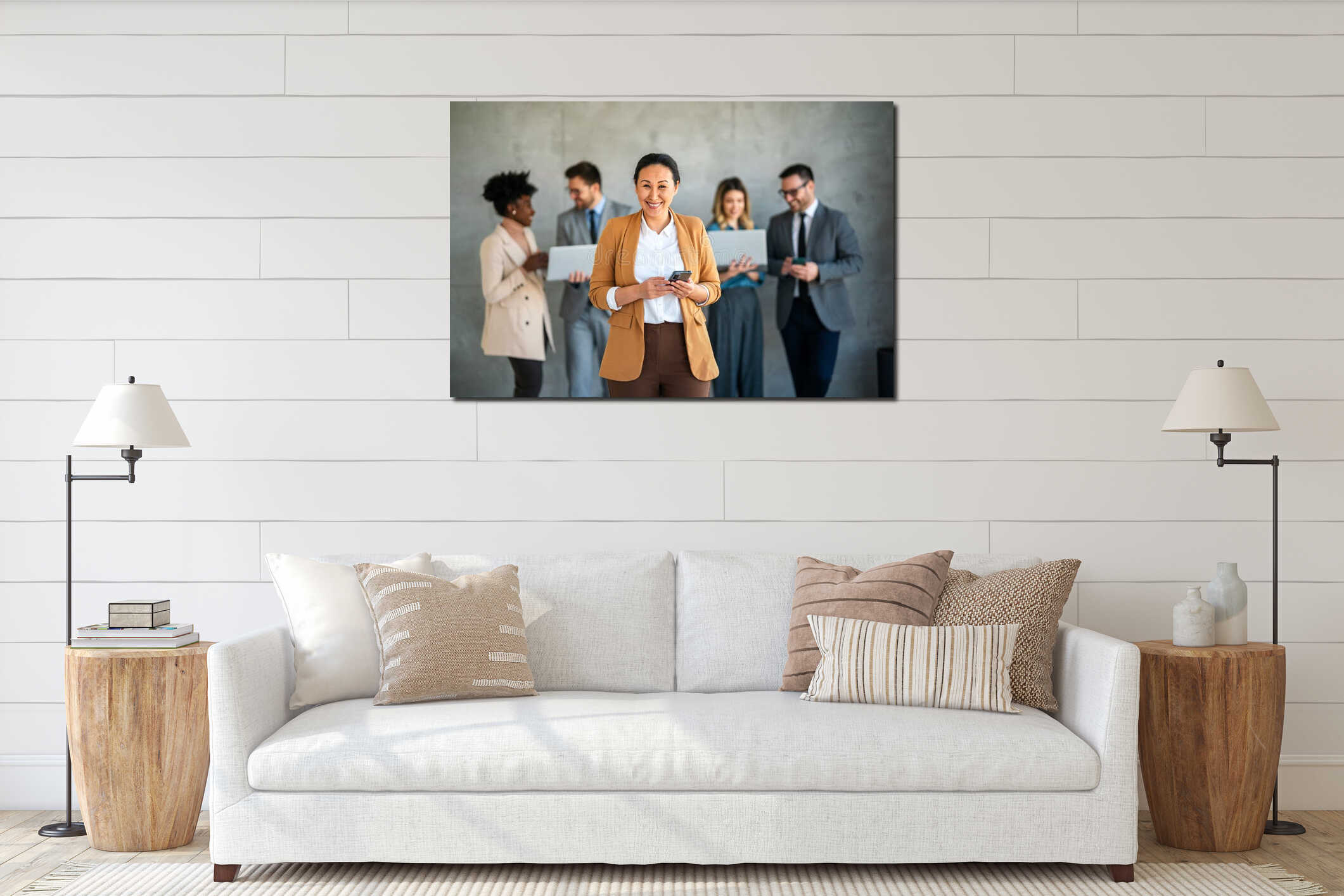 Canvas hanging interior mockup