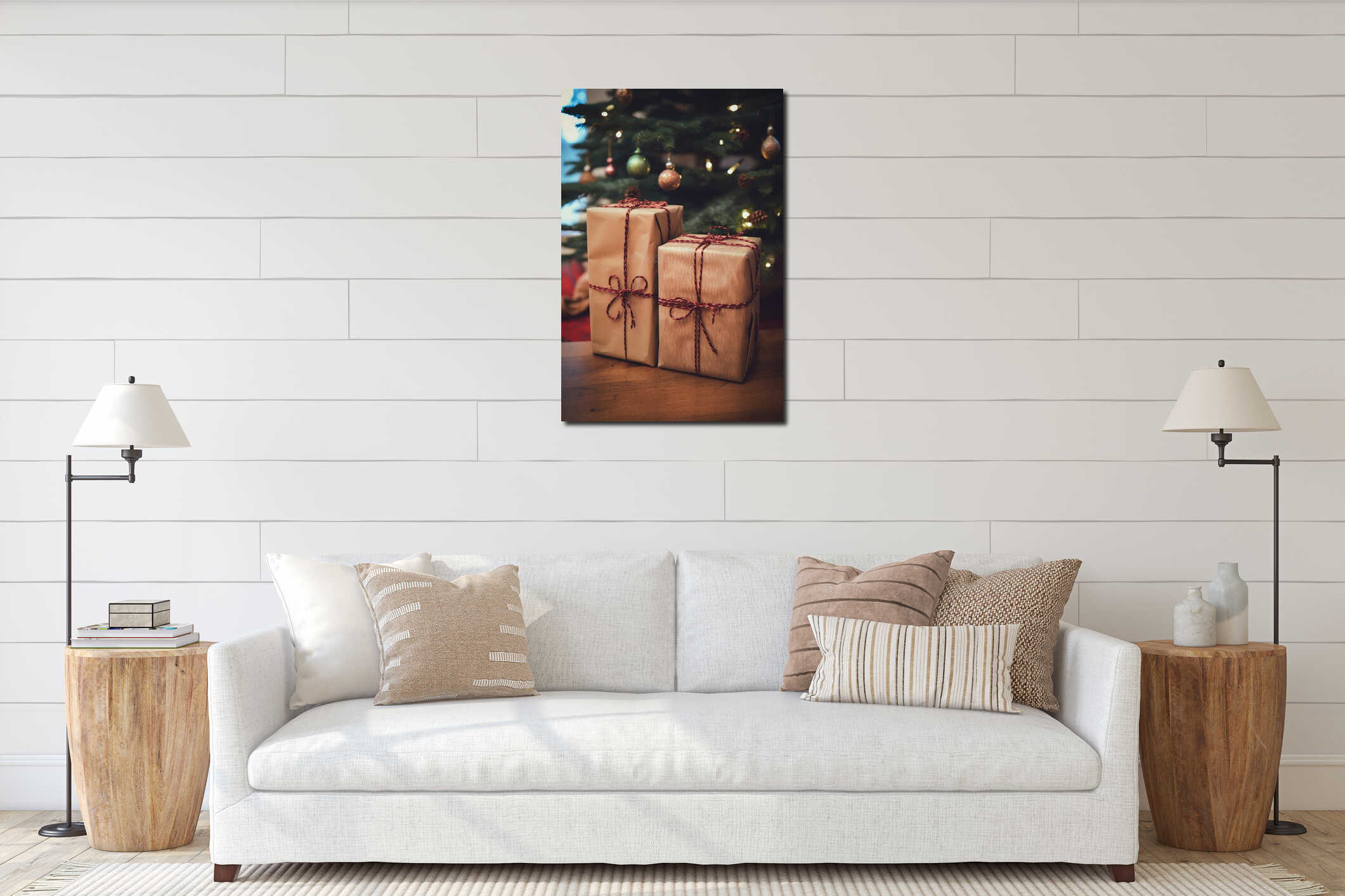 Canvas hanging interior mockup