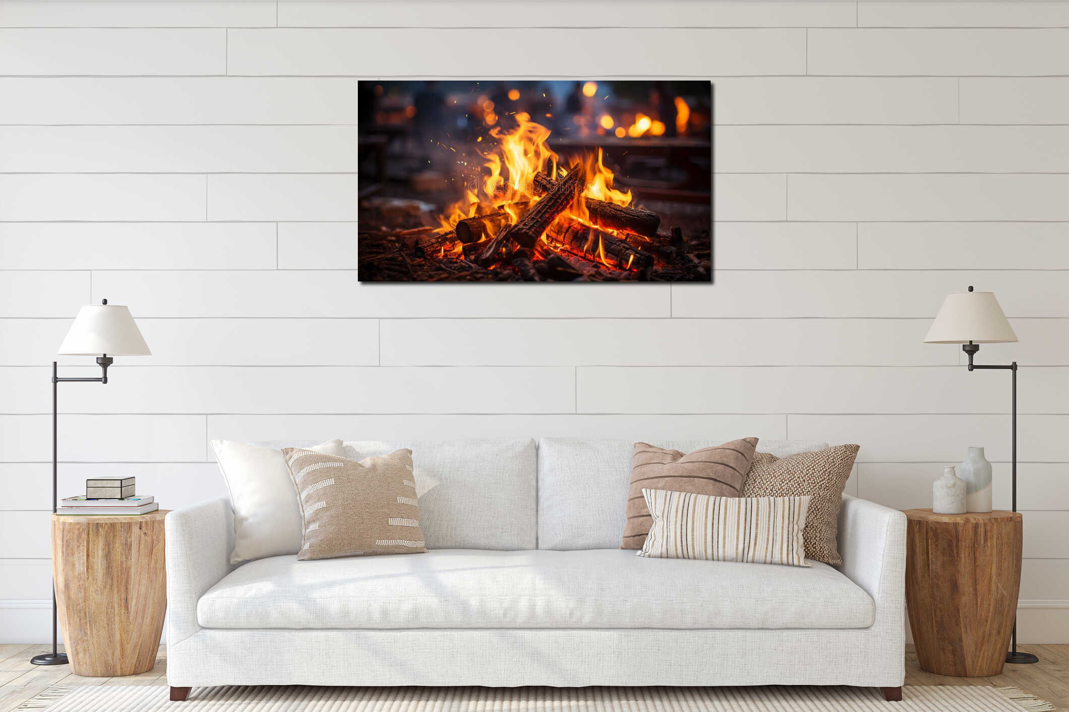 Canvas hanging interior mockup