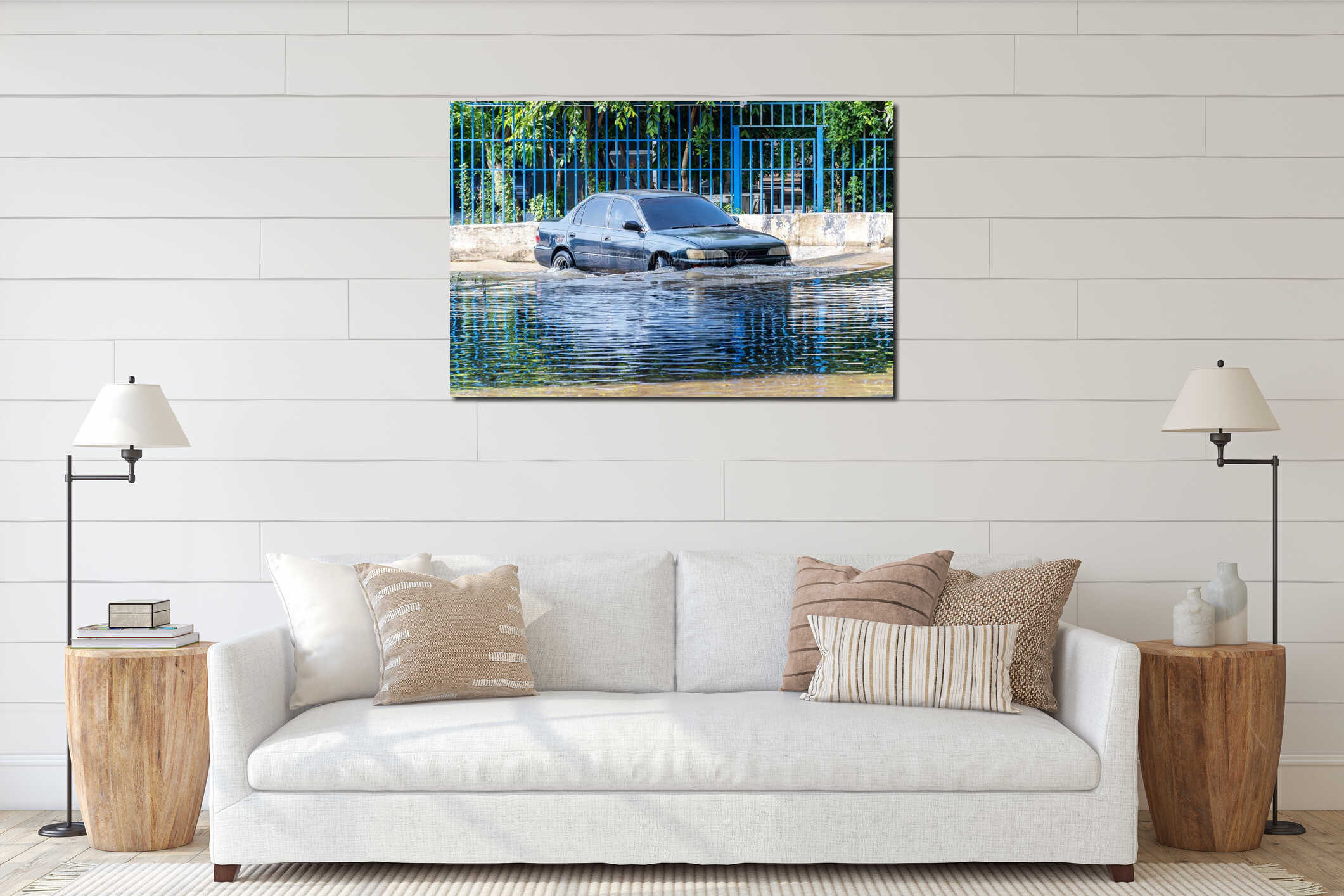 Canvas hanging interior mockup