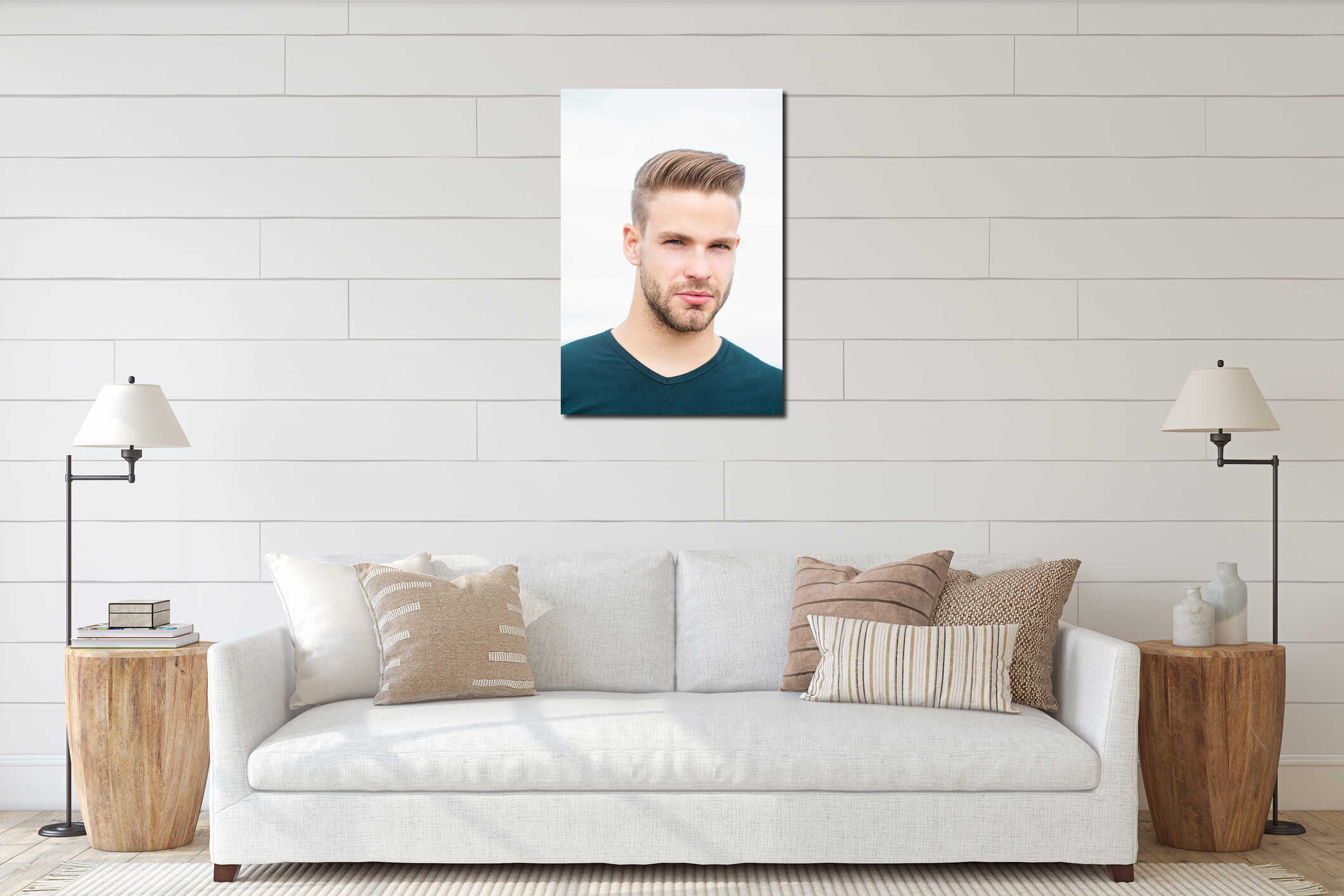 Canvas hanging interior mockup