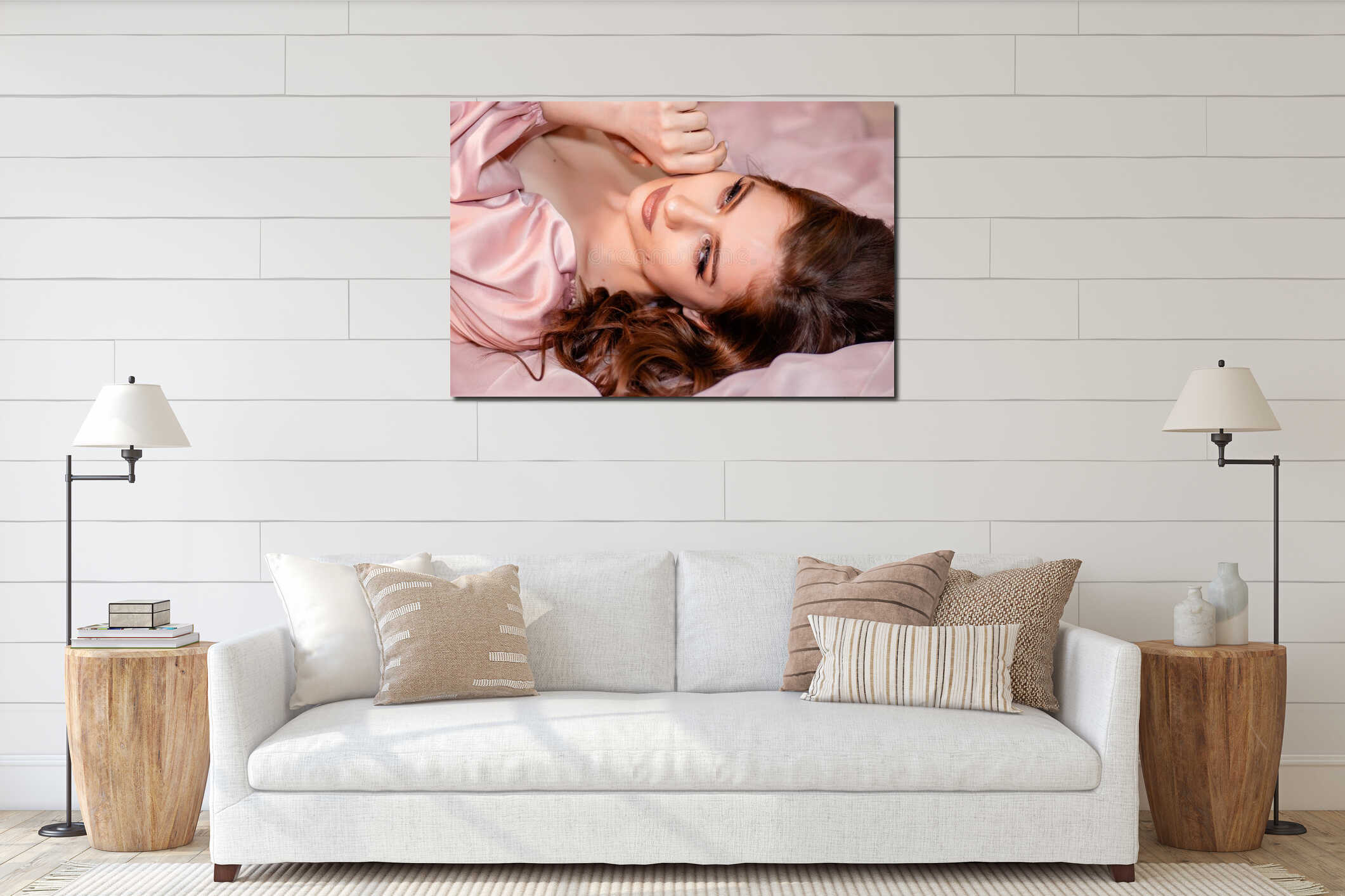 Canvas hanging interior mockup