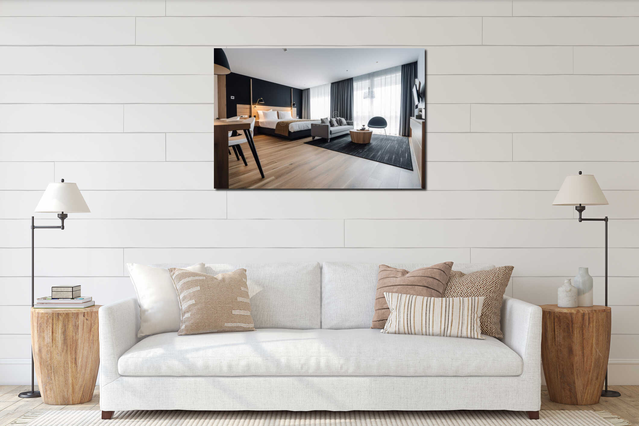Canvas hanging interior mockup