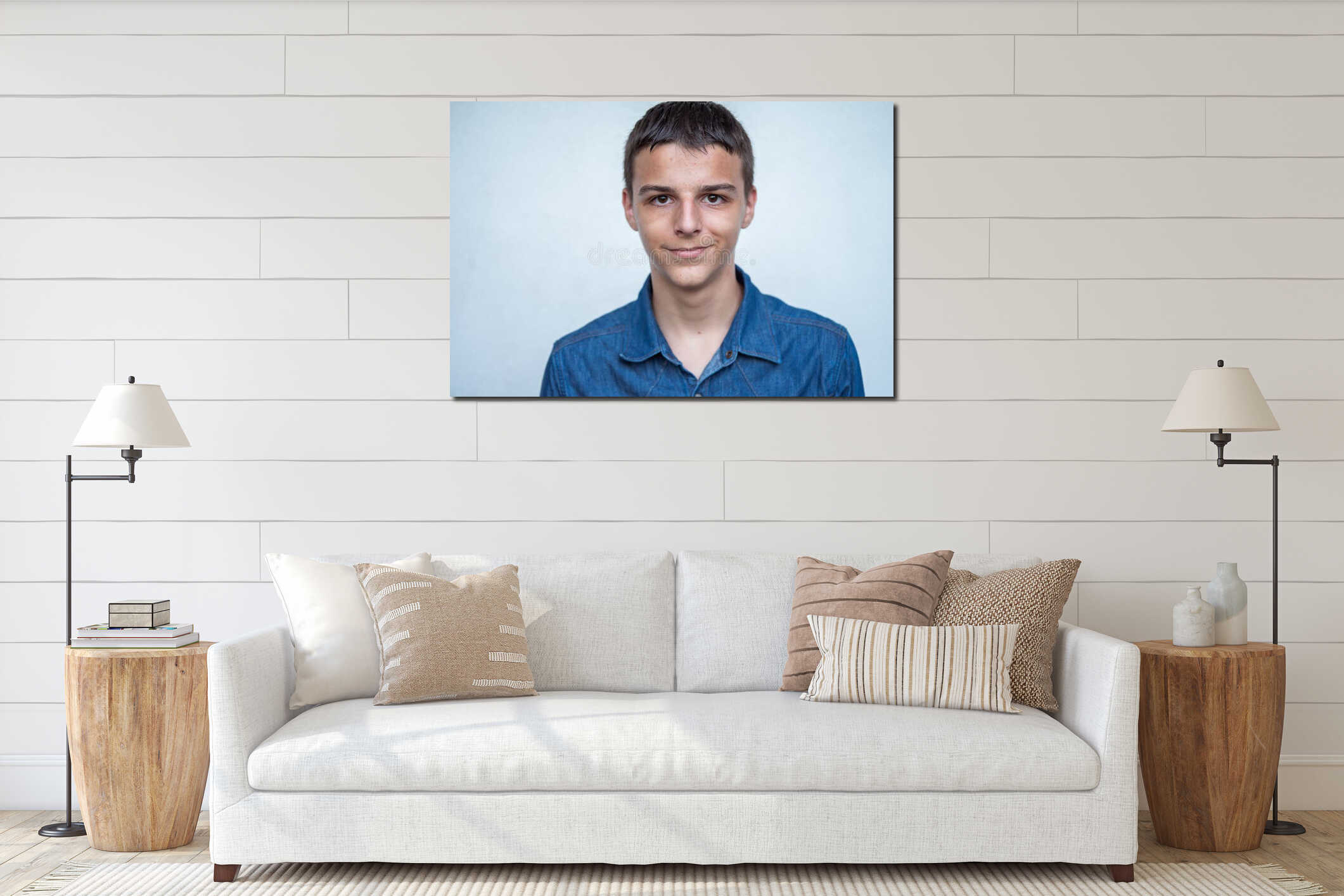 Canvas hanging interior mockup