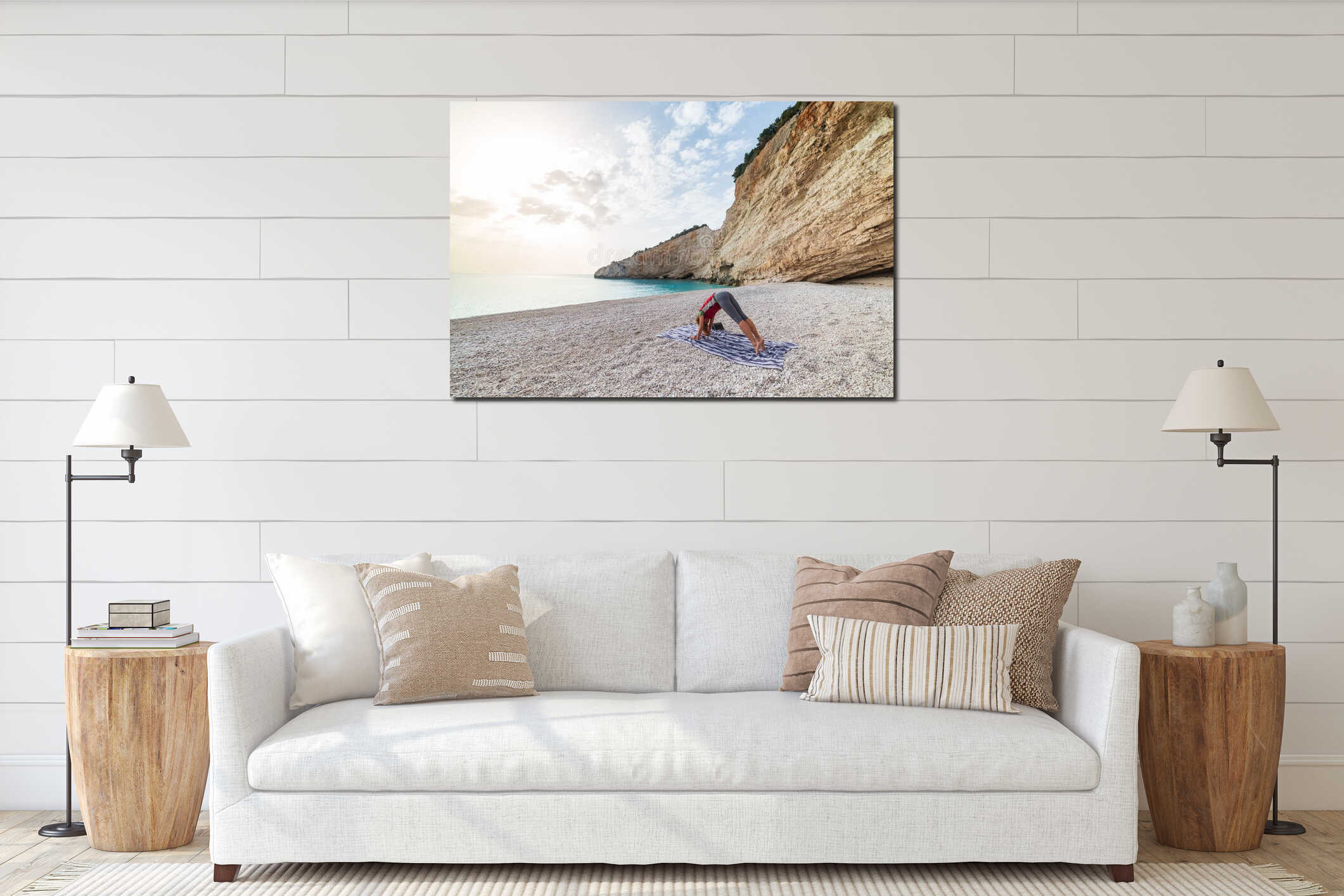 Canvas hanging interior mockup