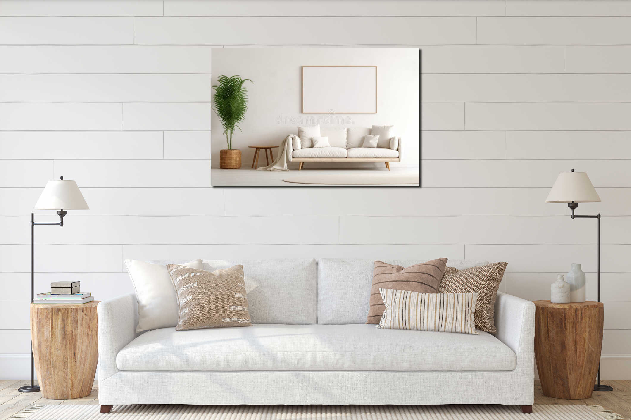 Canvas hanging interior mockup